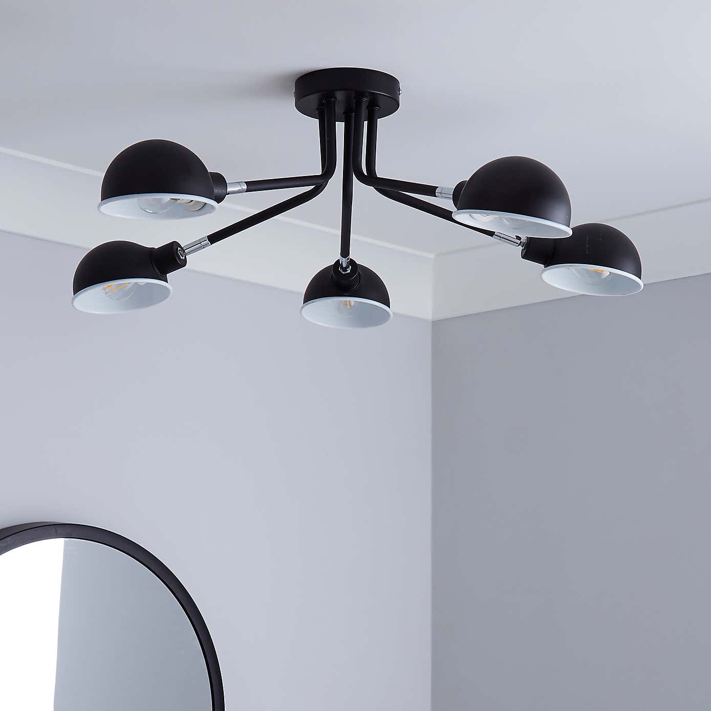 Borr 5 Light Black Ceiling Fitting