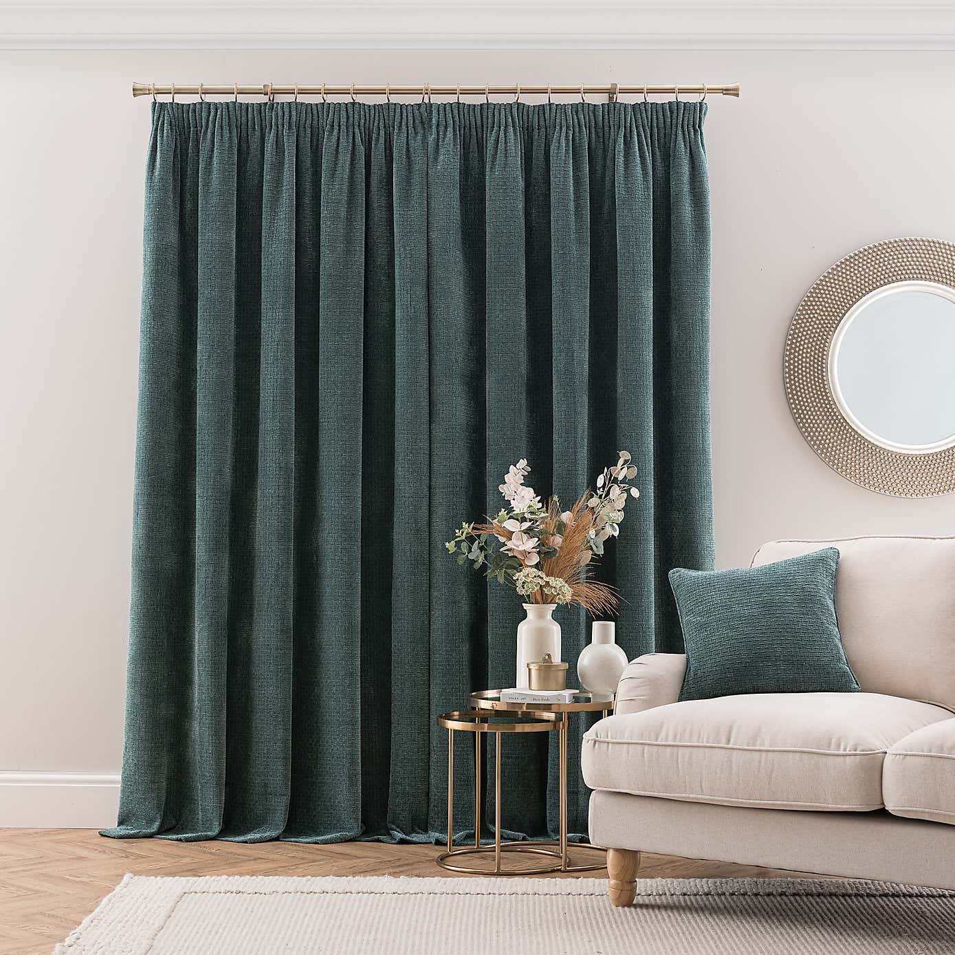 Alayna Chenille Pencil Pleat Curtains