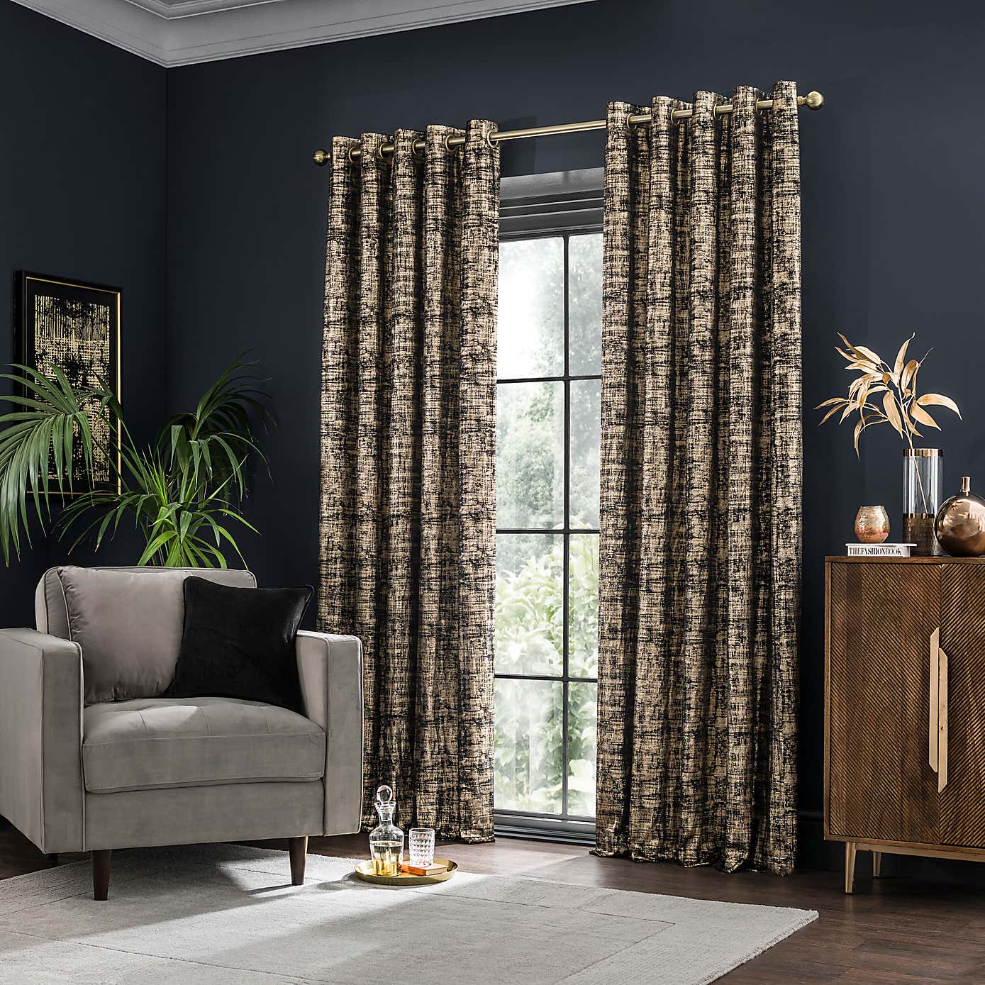 Romano Velour Eyelet Curtains