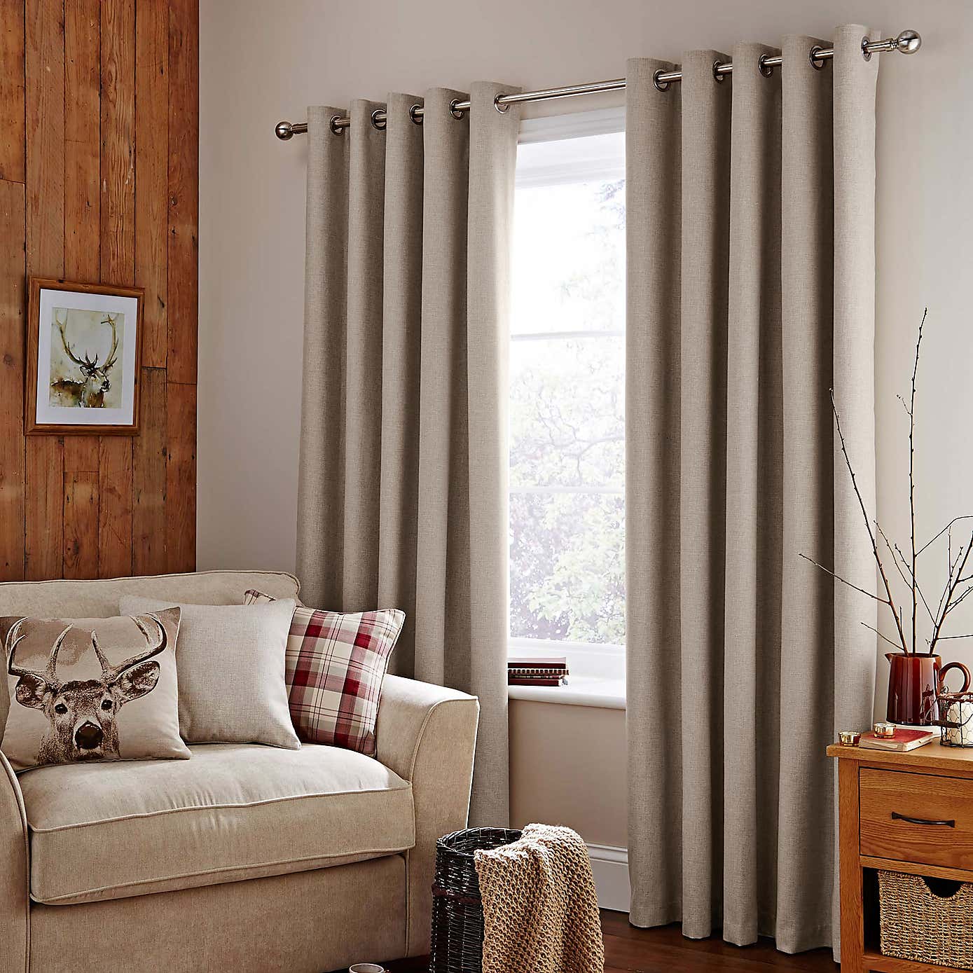 Jennings Natural Thermal Eyelet Curtains