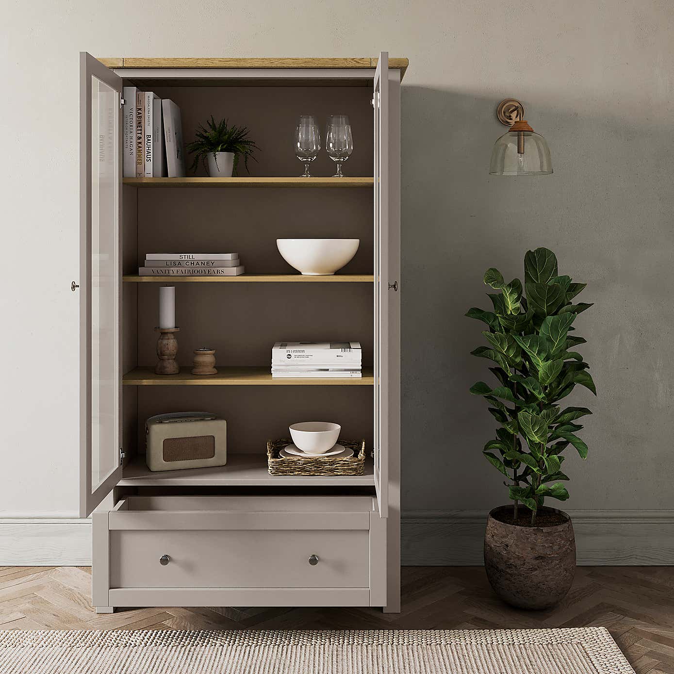 Olney Display Cabinet, Stone