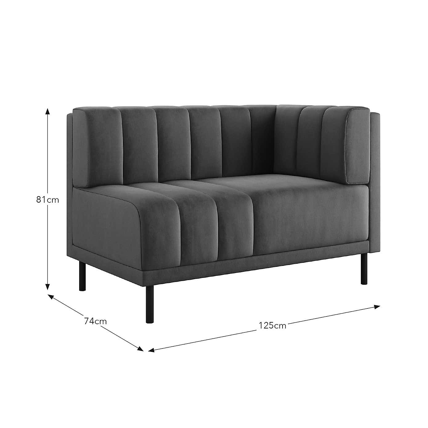 Amali Corner Dining Bench, Matte Plush Velvet