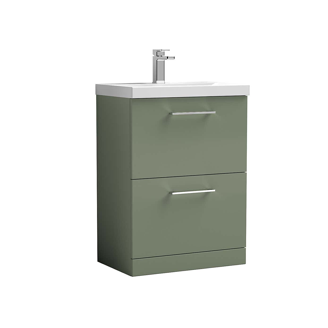 Arno Floor Standing 2 Drawer Vanity Unit with Basin