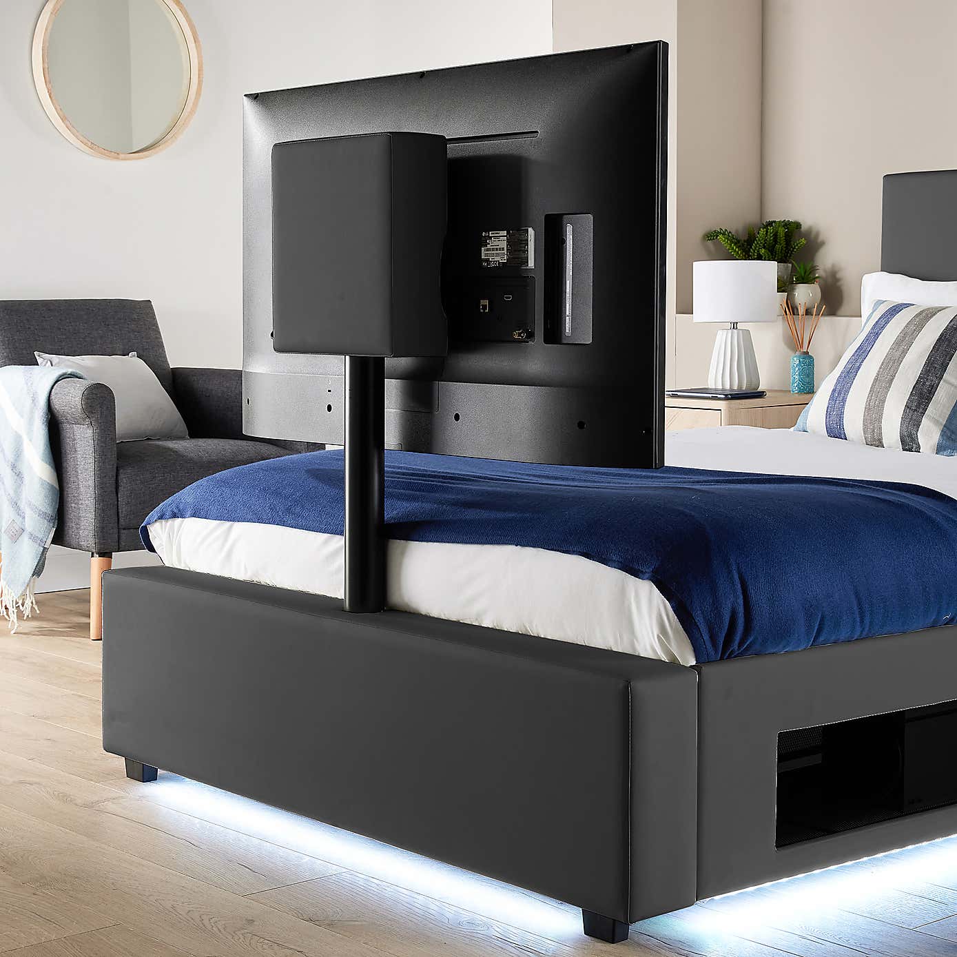 X Rocker Living Ava TV Bed with LED Lights and TV Mount