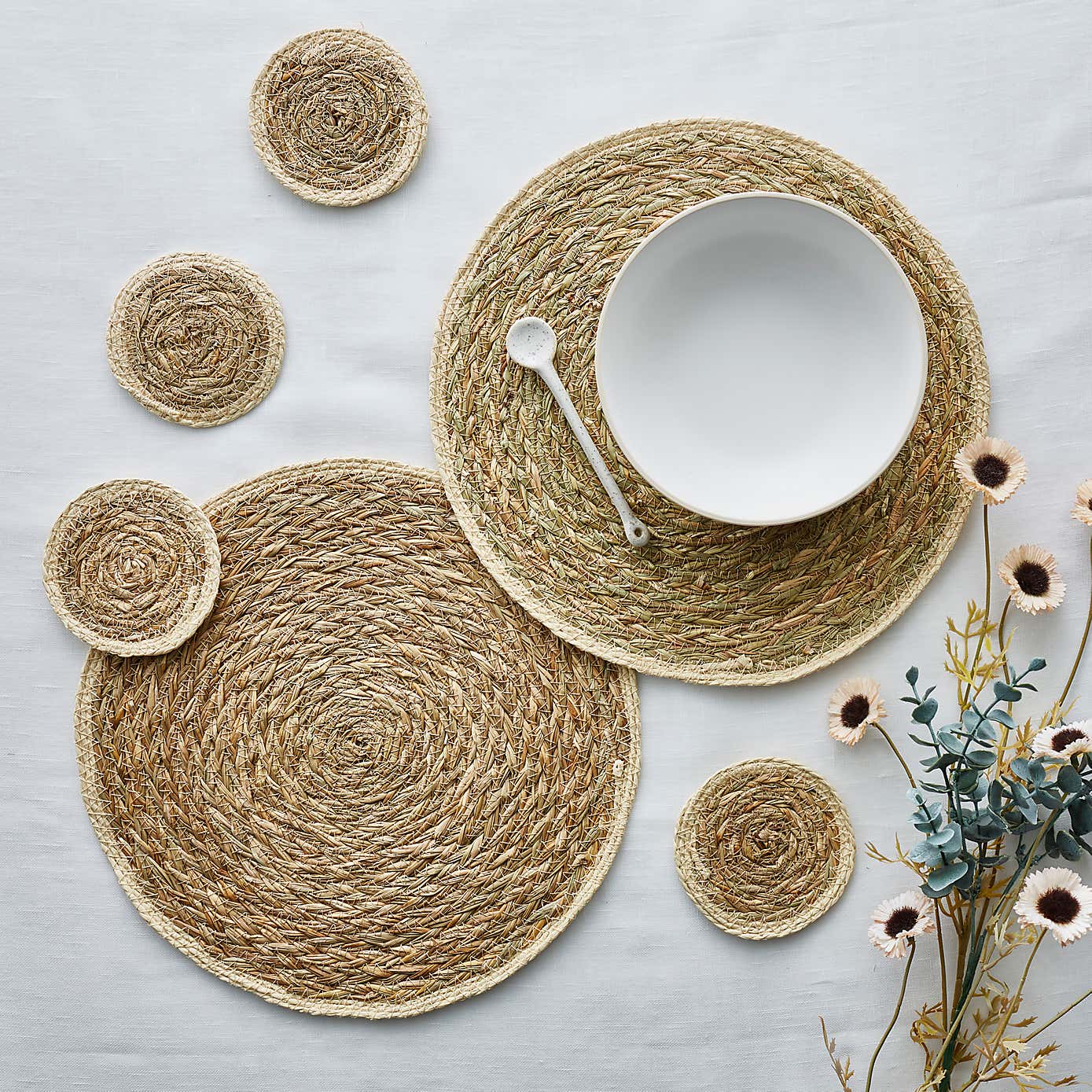 Set Of 4 Grass Braid Coasters