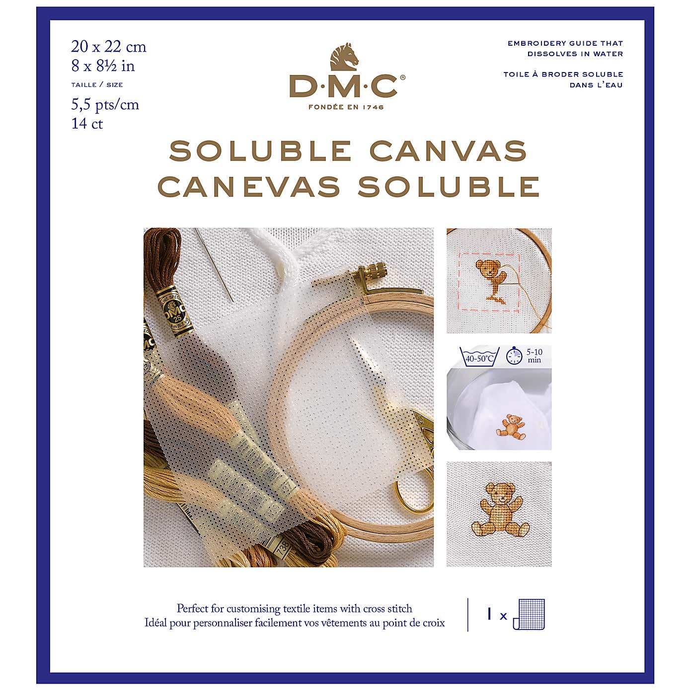 Soluble Canvas 14 Count 20x22cm