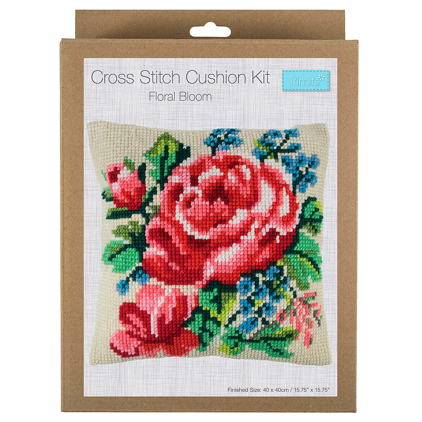Cross Stitch Kit Cushion Floral Bloom