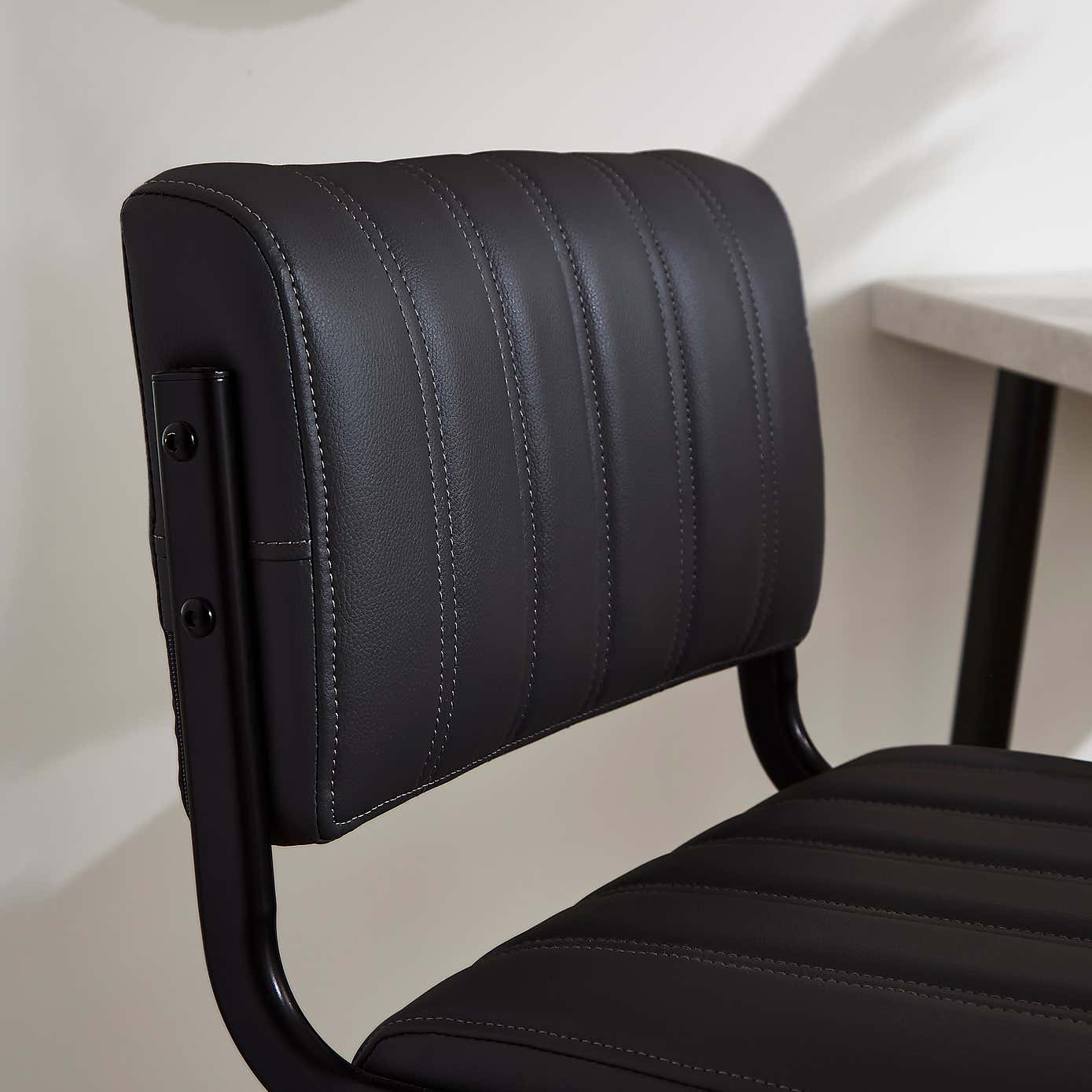 Rhys Height Adjustable Leather Bar Stool