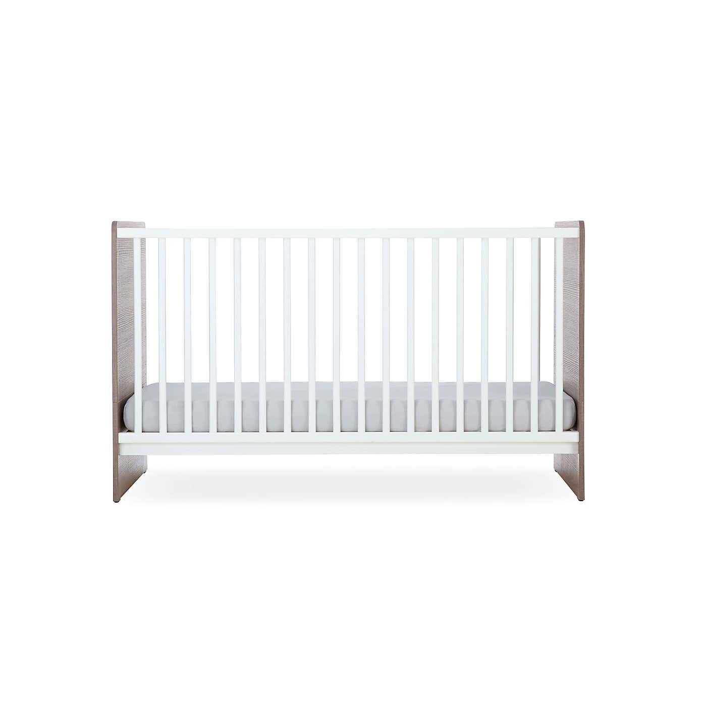 CuddleCo Enzo Cot Bed, Oak & White
