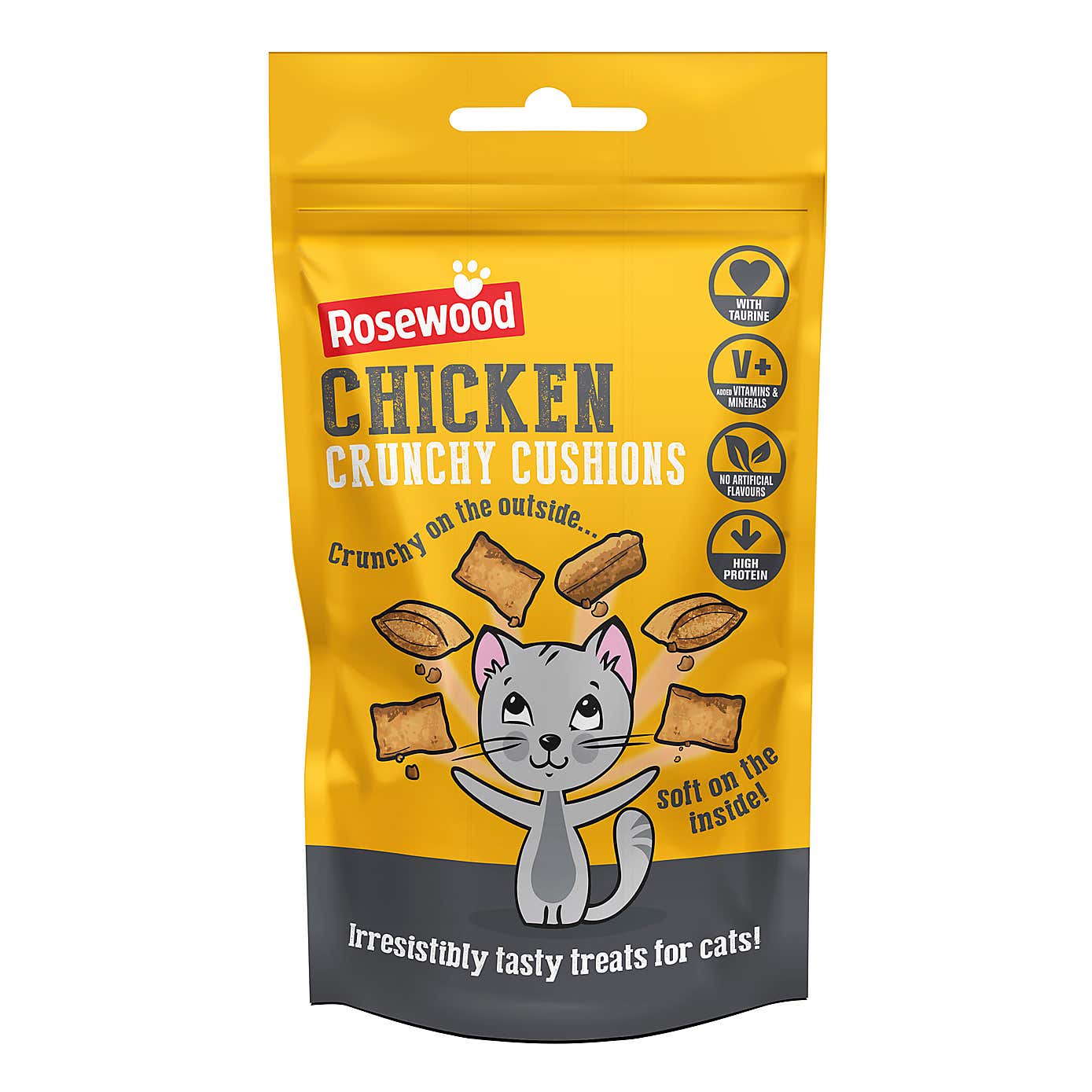 Rosewood Crunchy Chicken Cushion Cat Treats, 60g