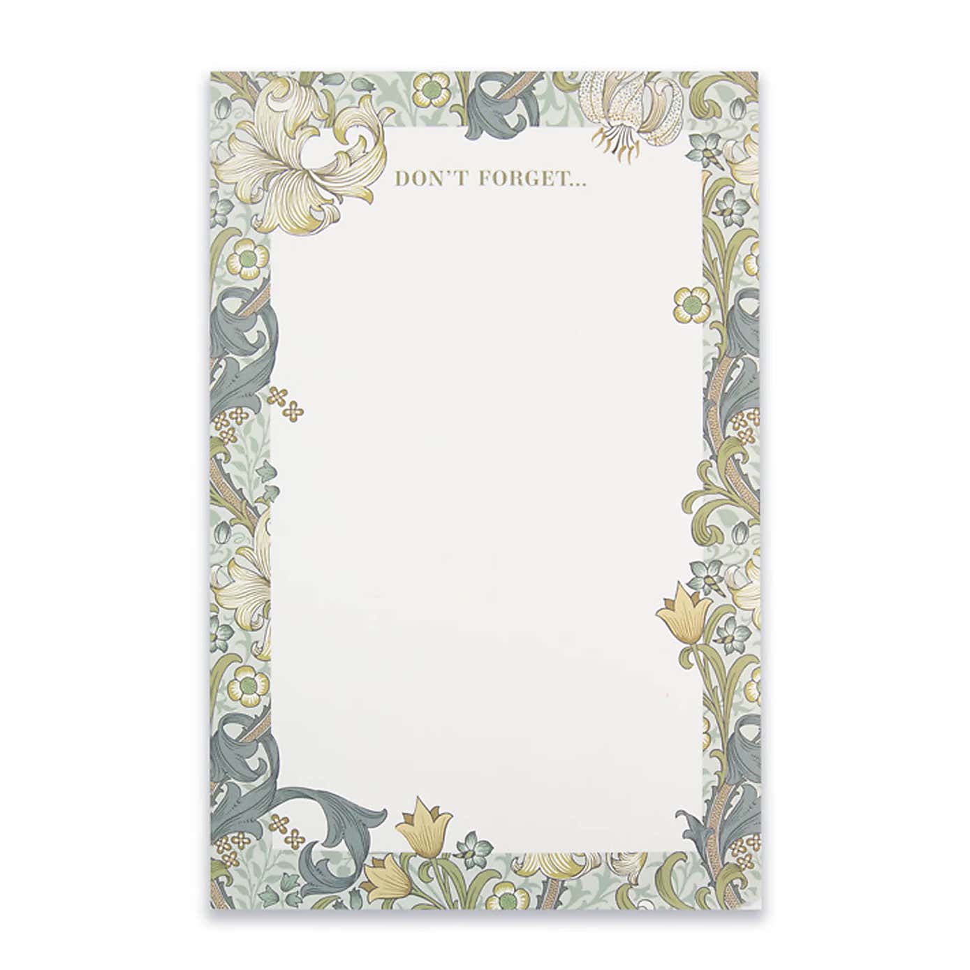 William Morris Golden Lily Listpad and Laser Cut Metal Bookmark Bundle