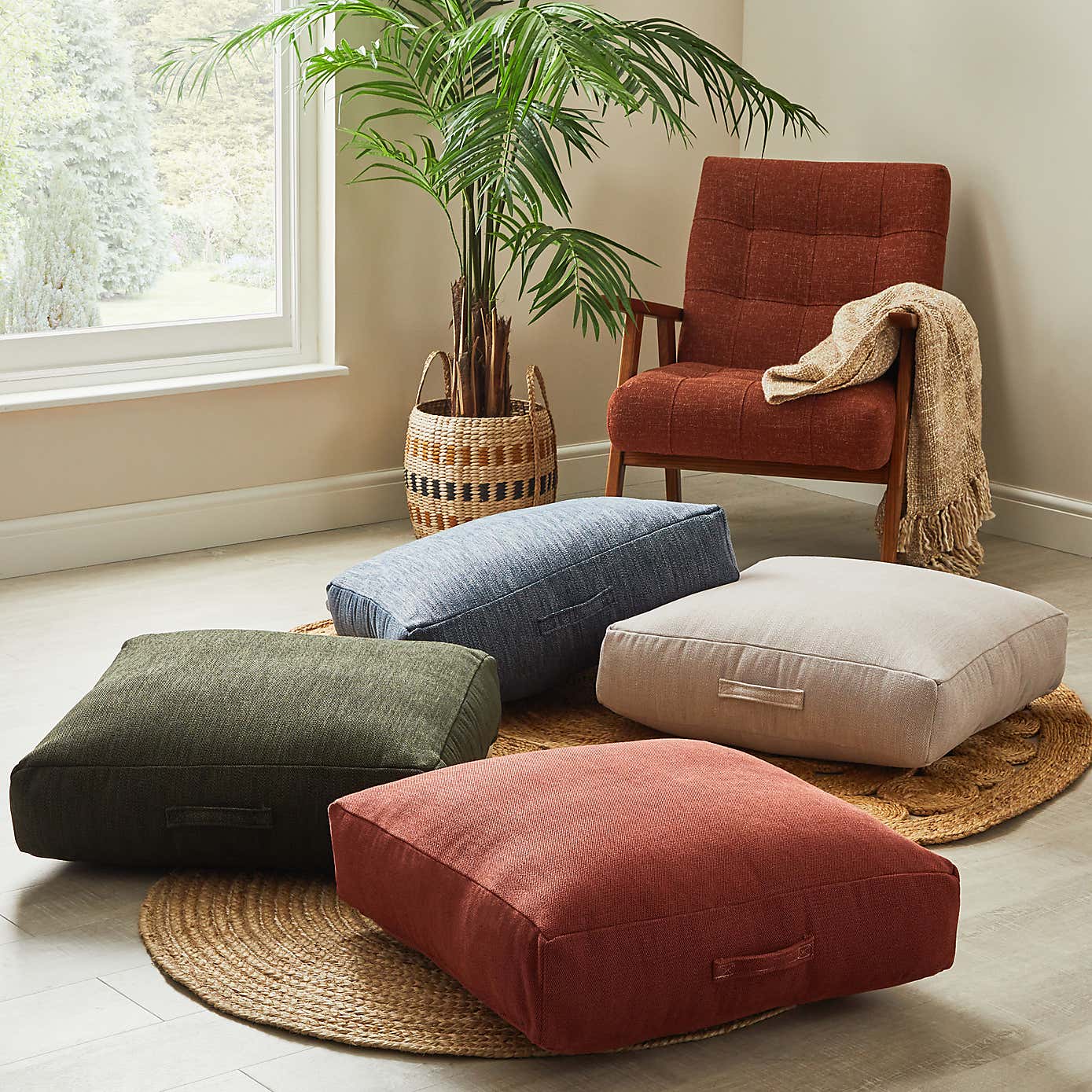 Casual Slub Forest Floor Cushion
