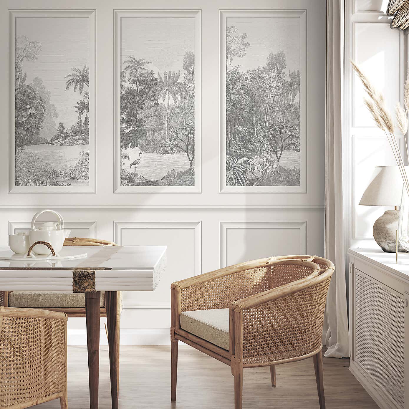 Vintage Tropical Pannelled Wall Mural