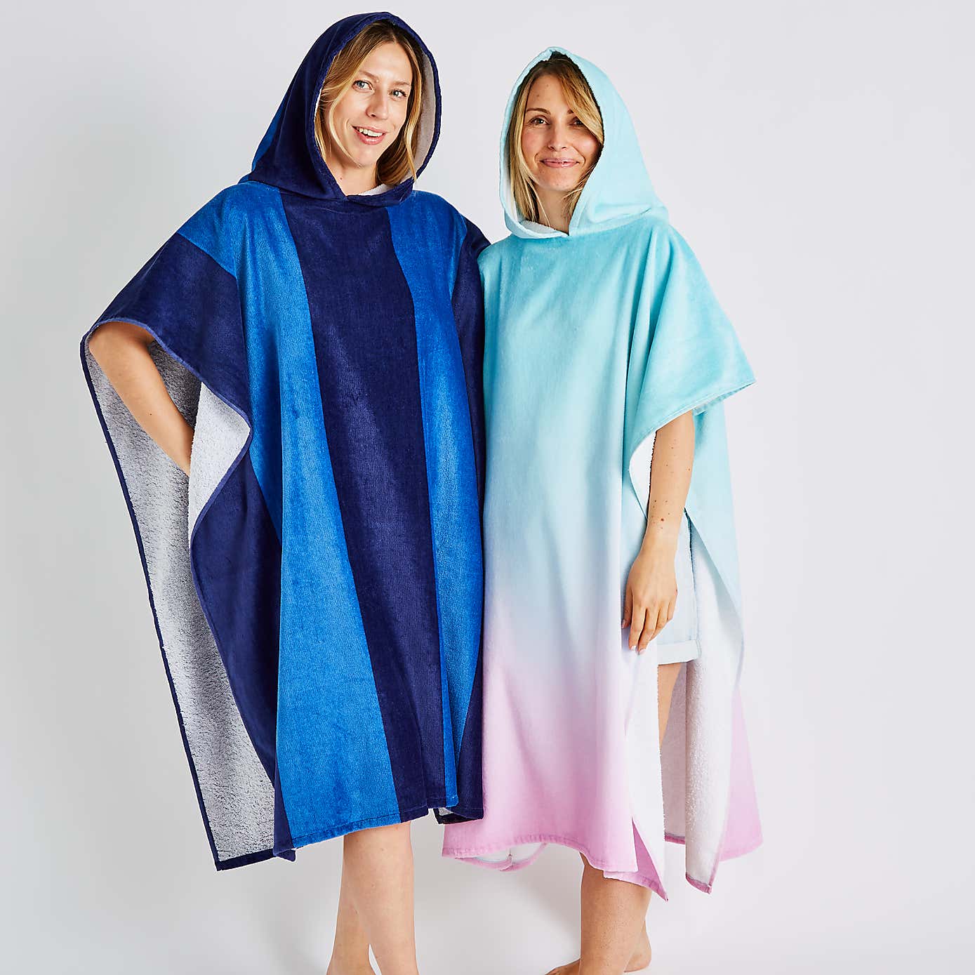 Catherine Lansfield Stripe Hooded Cotton Towel Poncho