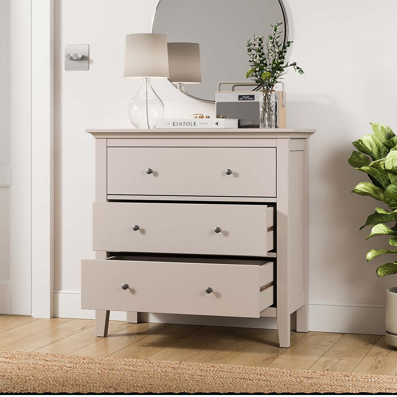 Lynton Grey 3 Drawer Chest