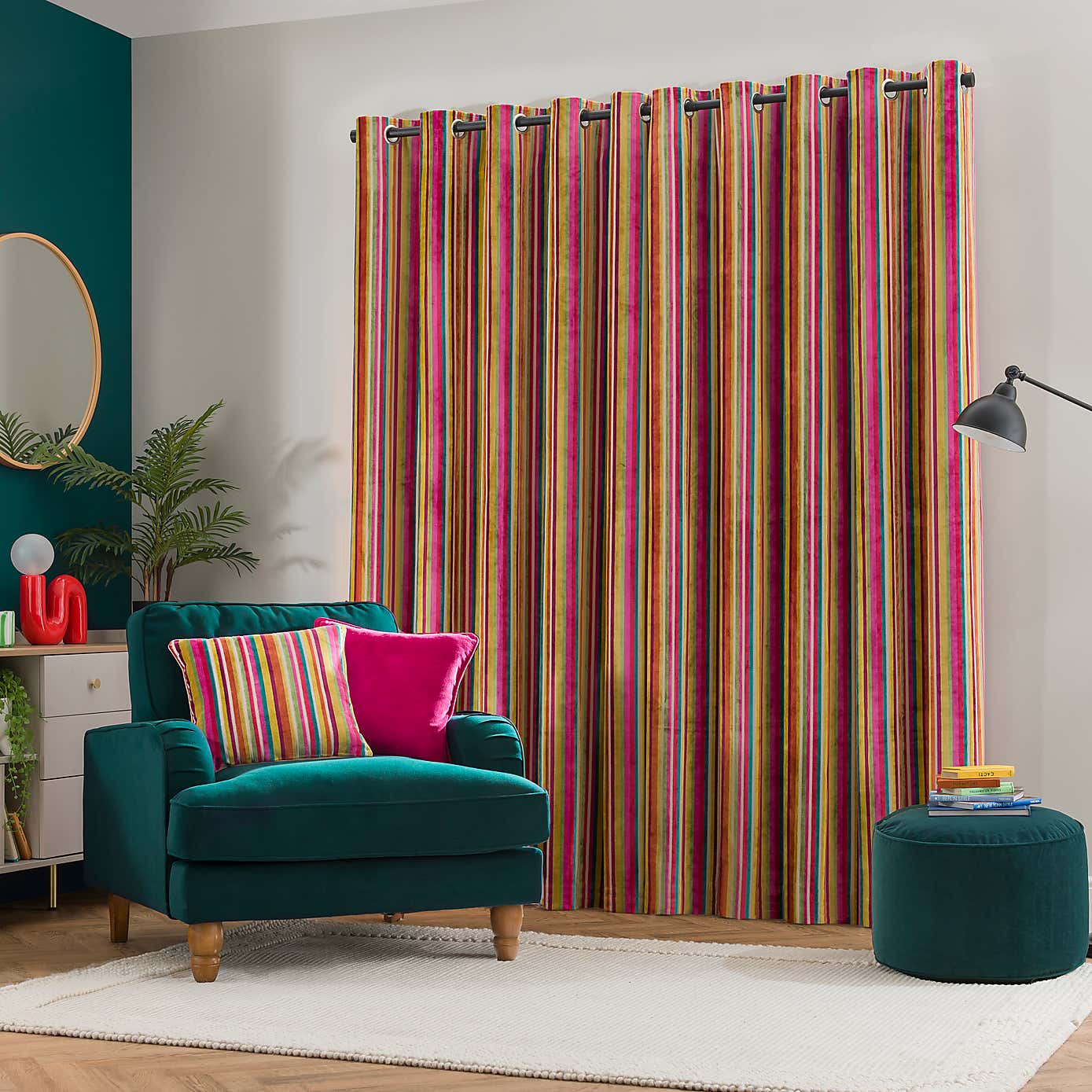 Aliyah Stripe Eyelet Curtains