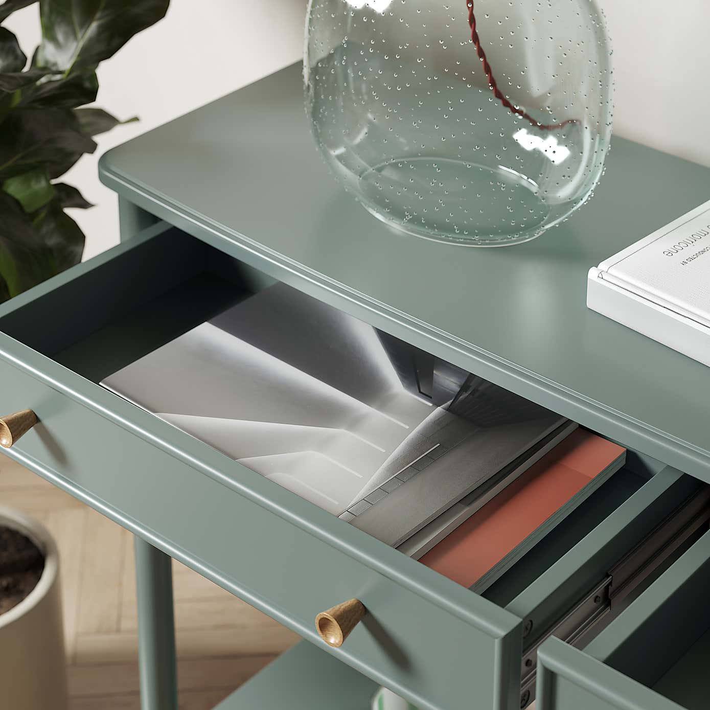 Remi Console Table, Lilypad Green