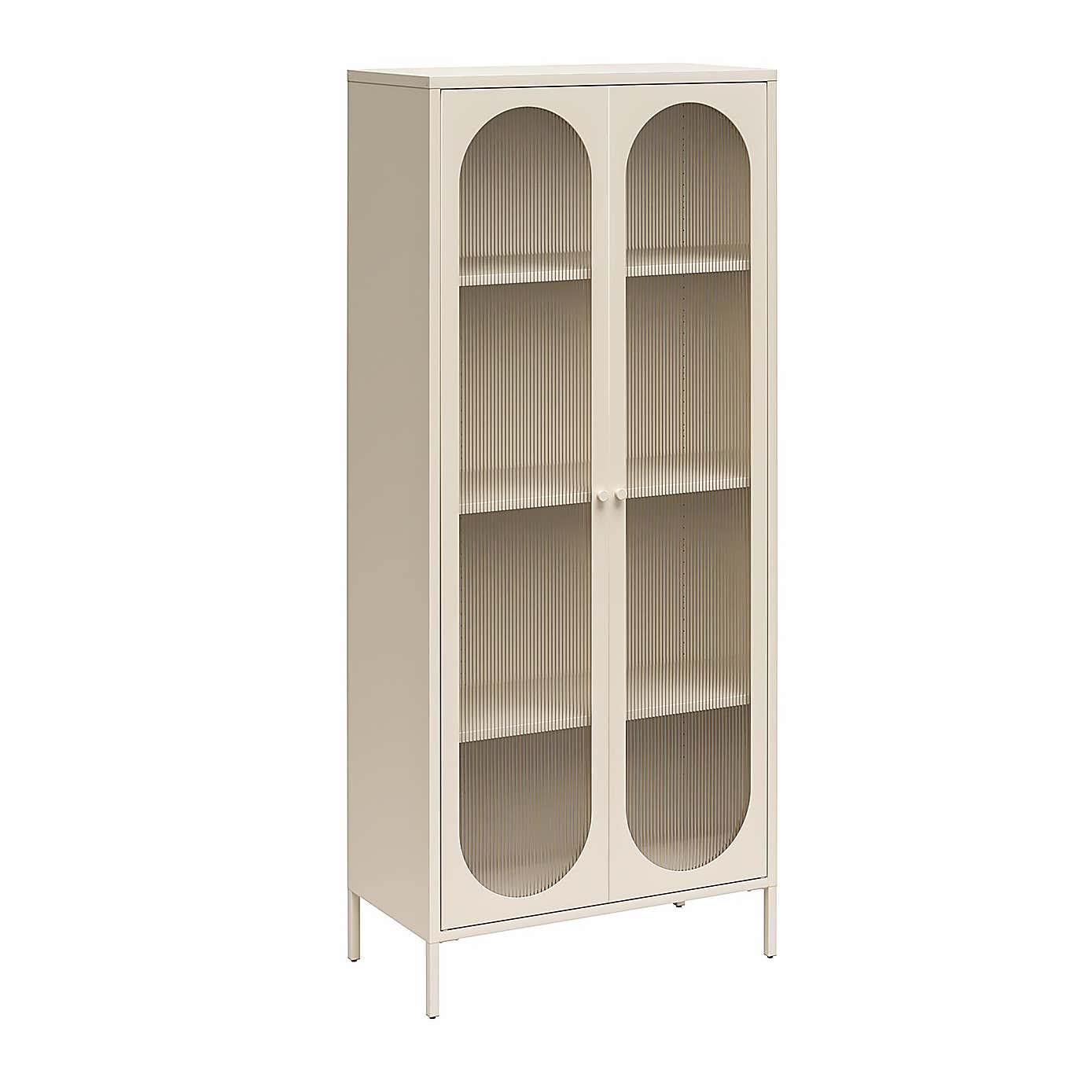 Luna Tall Fluted Sideboard, Glass