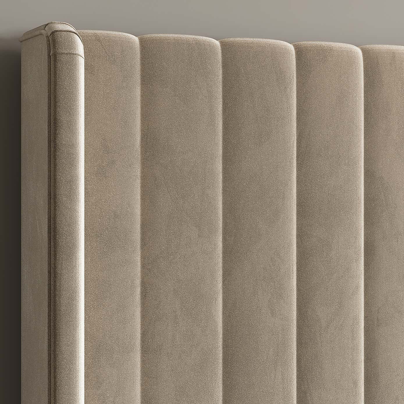 Alara Pleated Velvet Ottoman Bed