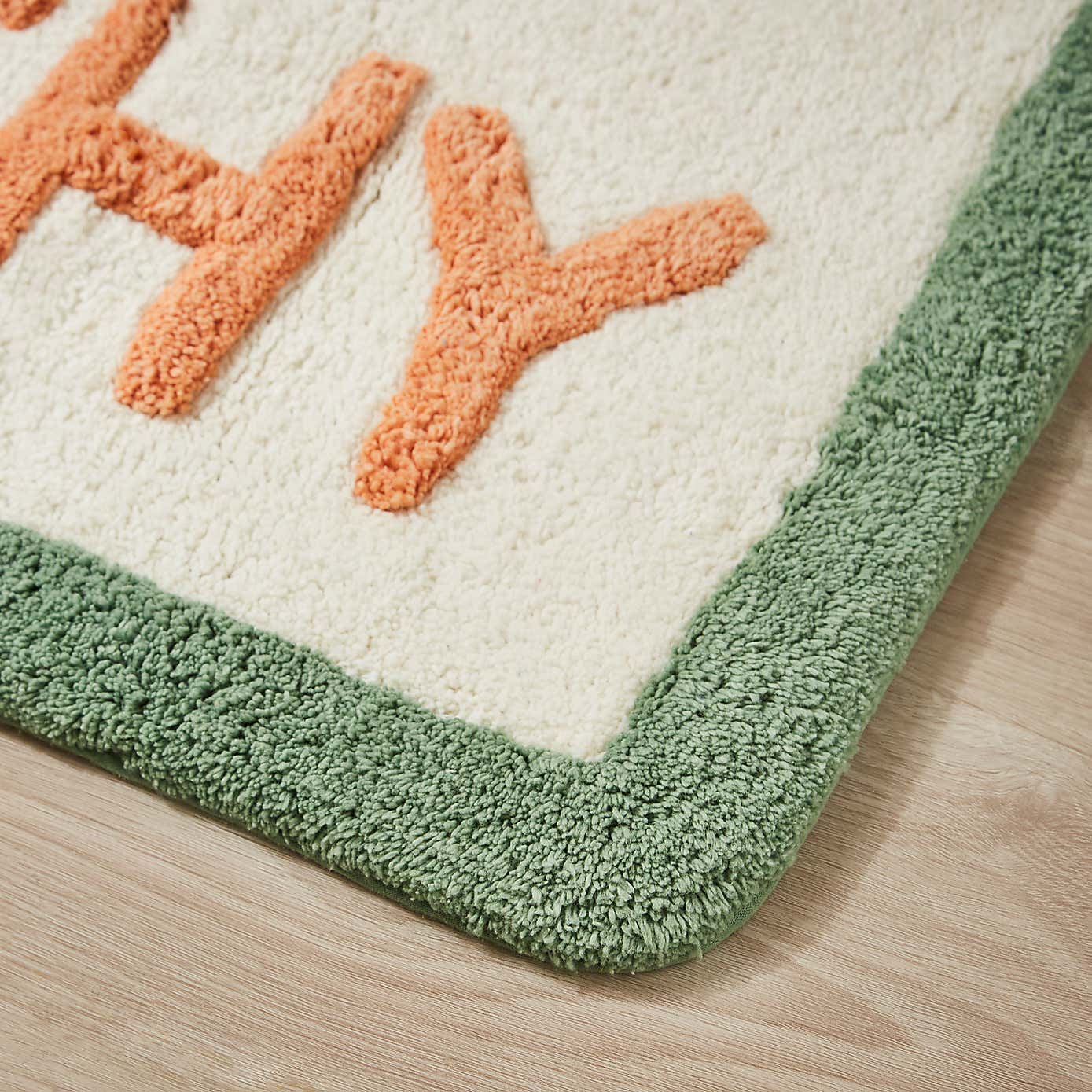 Just Peachy Slogan Bath Mat