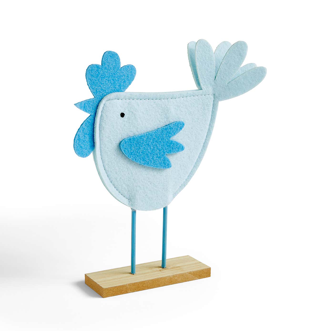 Blue Felt Chicken Ornament