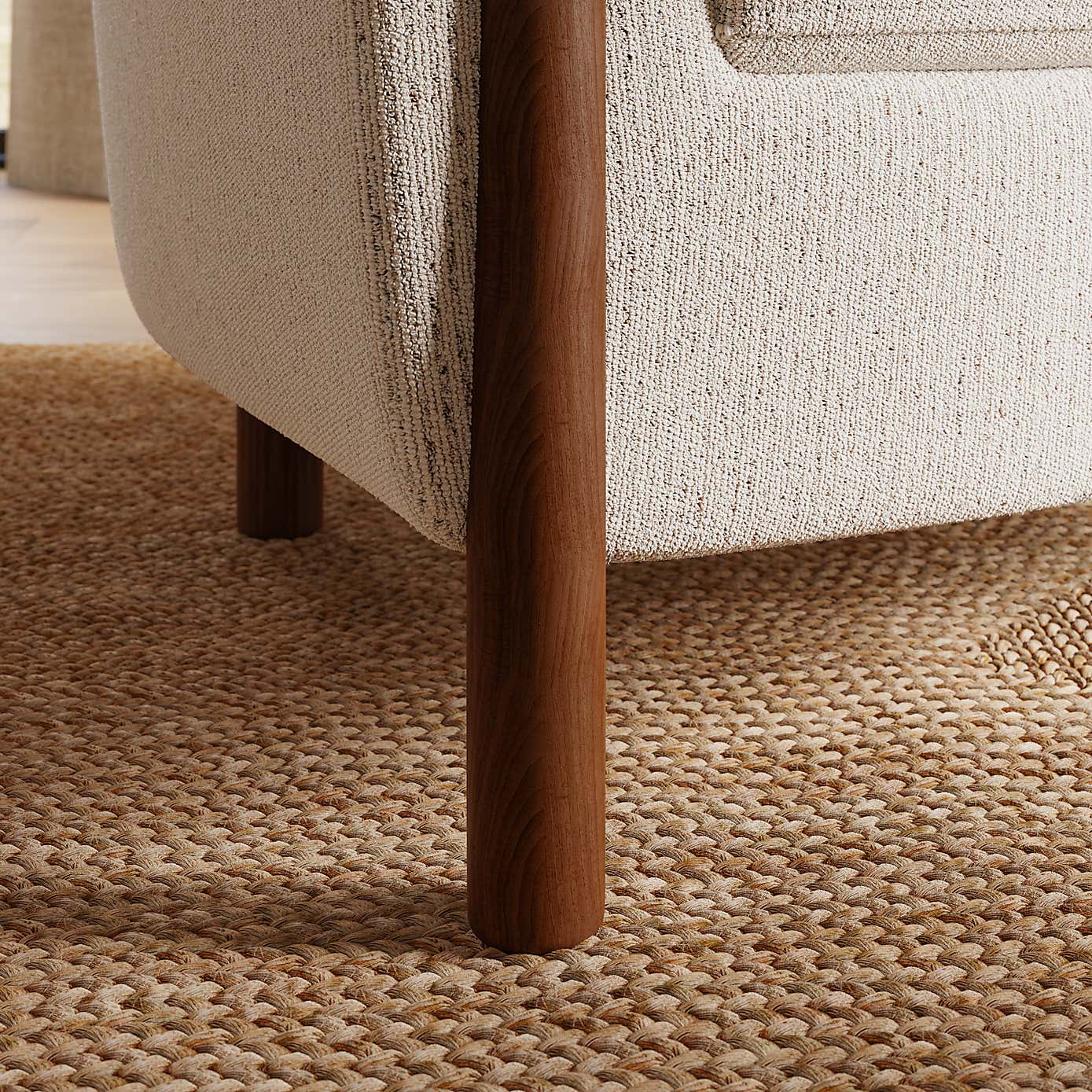 Polly Boucle Fleck Wooden Arm Tub Chair