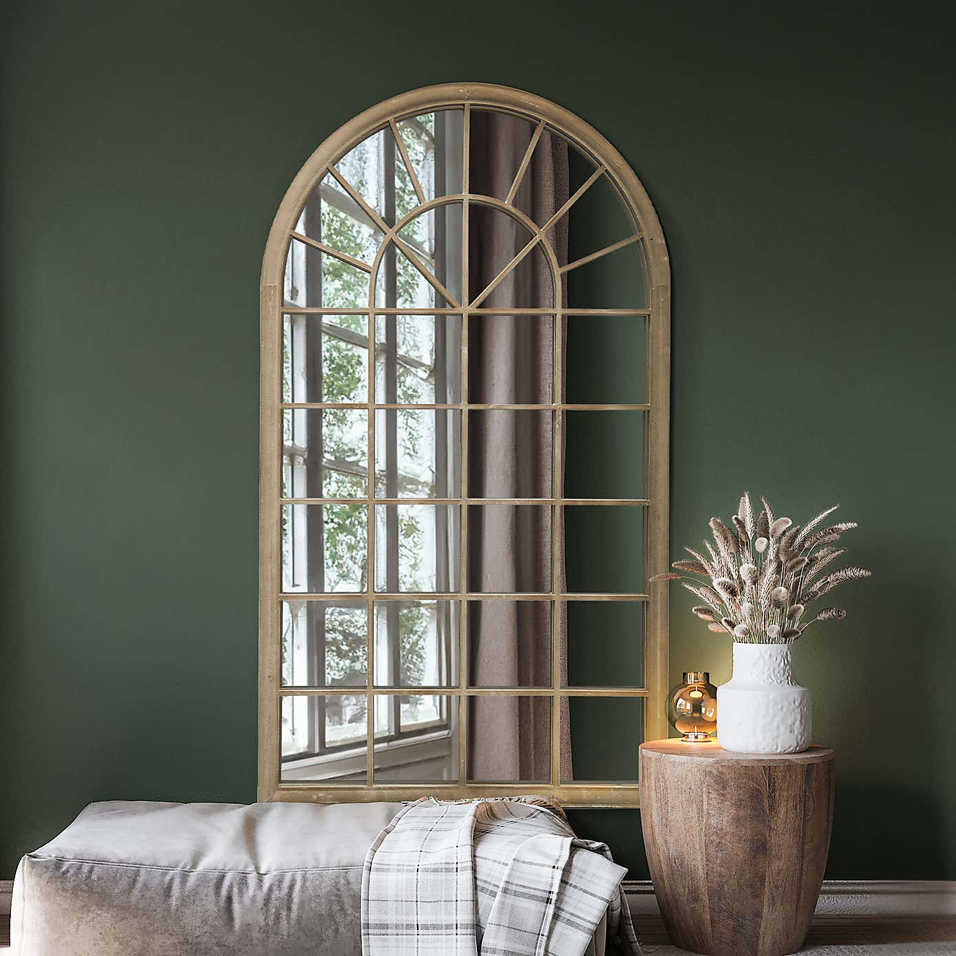 Somerley Extra Large Country Arch Indoor Outdoor Wall Mirror