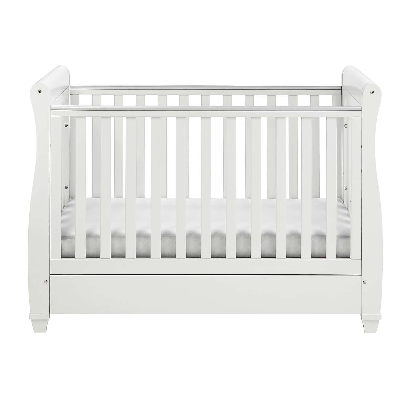 Babymore Eva Sleigh Cot Bed with Drawer
