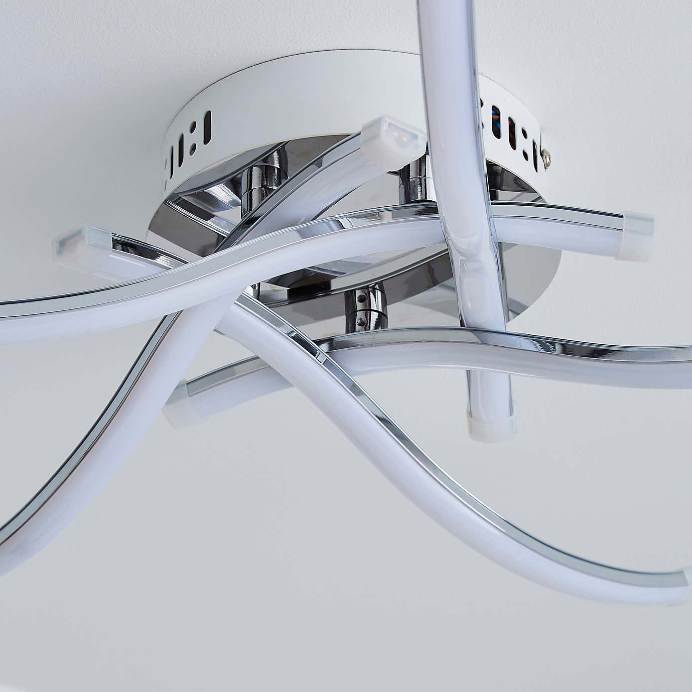 Layla 5 Light Integrated LED Chrome Semi-Flush Ceiling Fitting