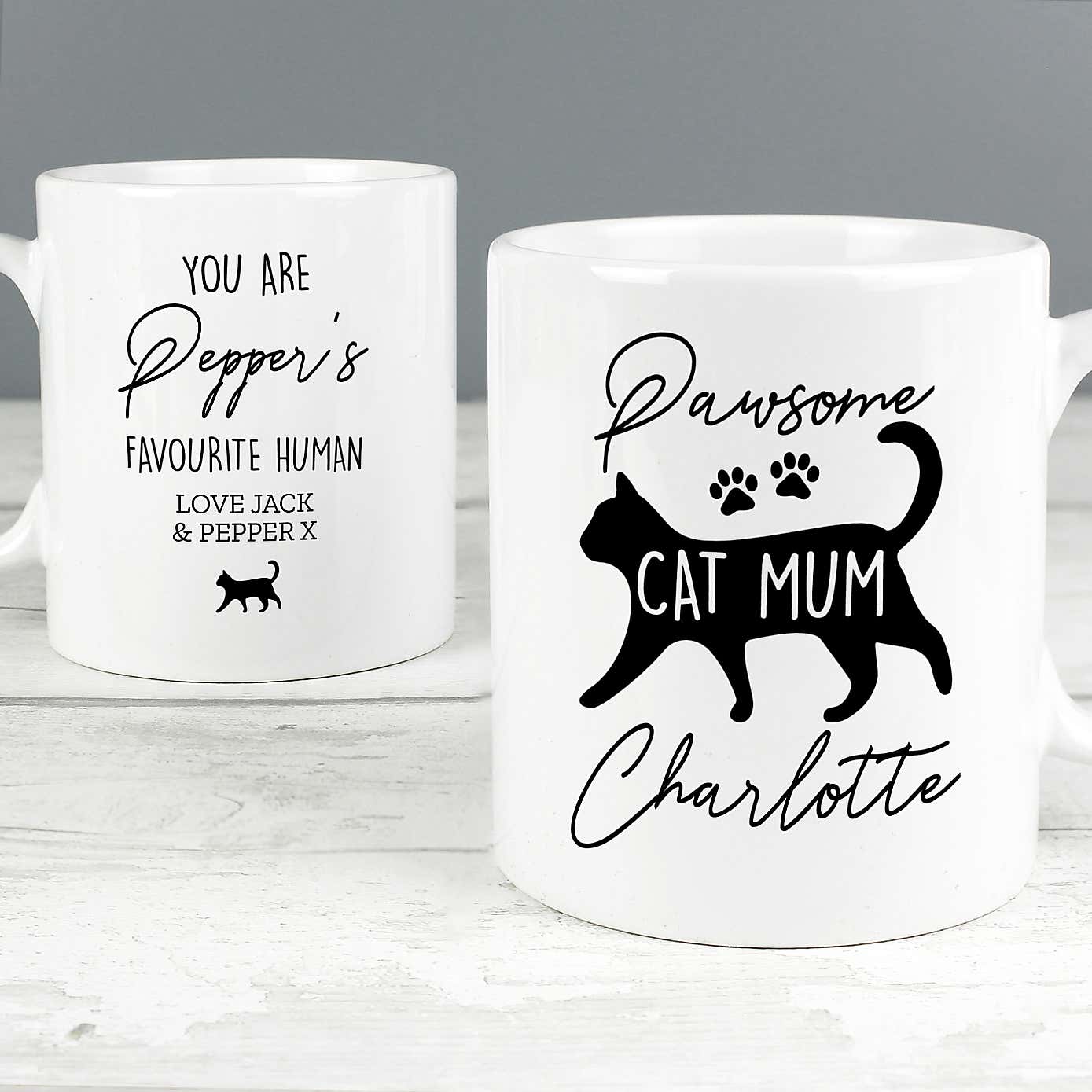 Personalised Pawsome Cat Mum Mug