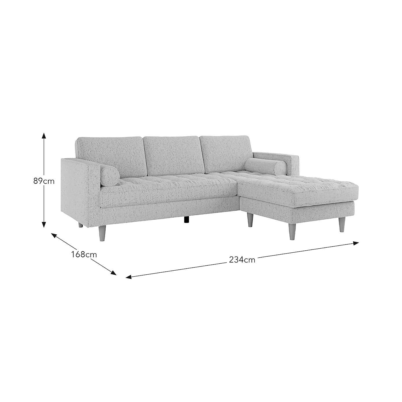 Zoe Boucle Fleck Corner Chaise Sofa