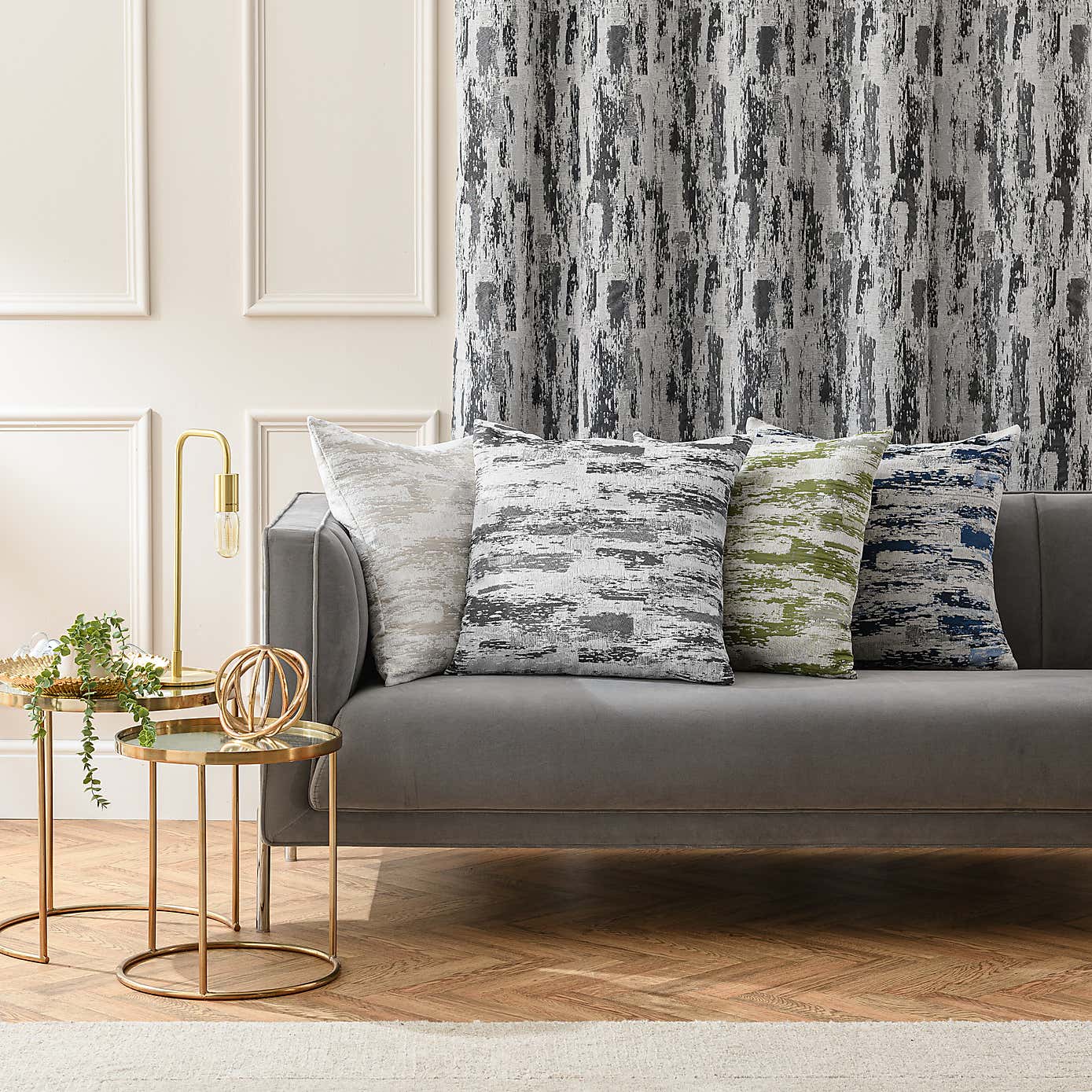 Abstract Global Navy Cushion