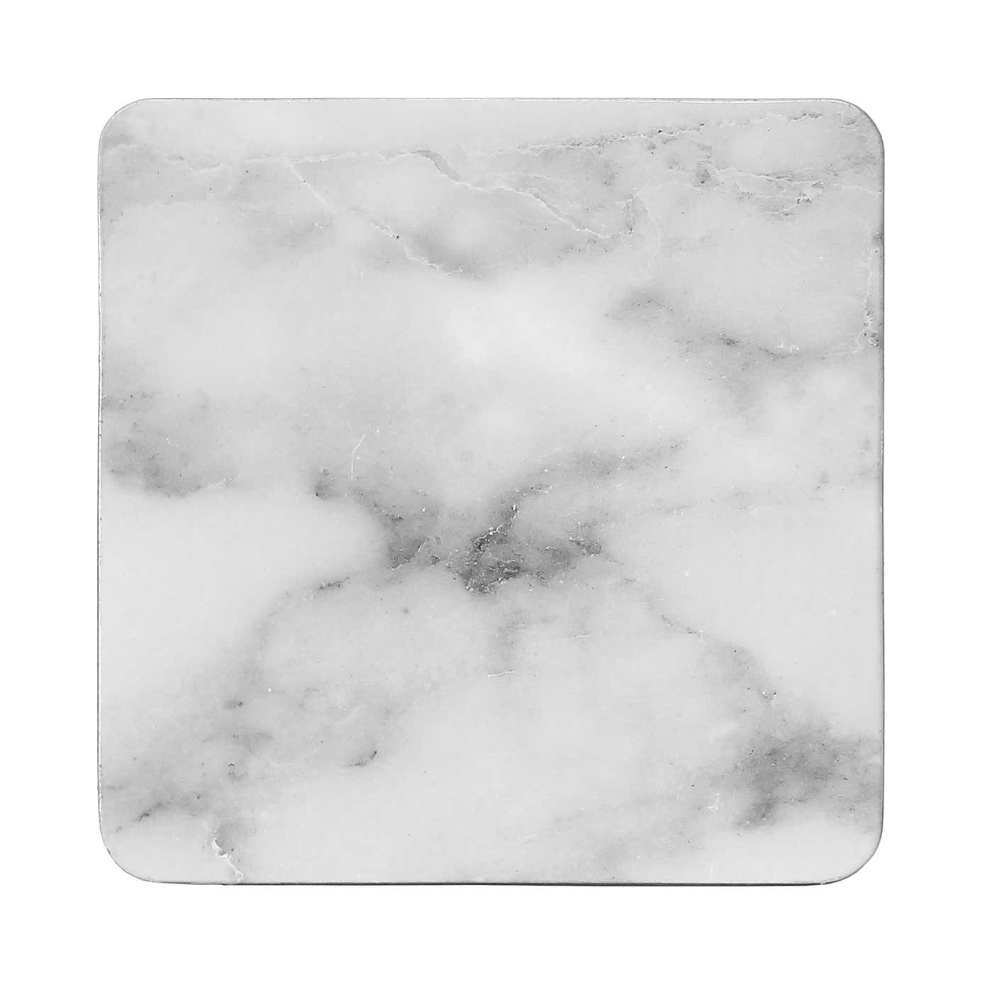 Set of 4 White Marble Cork Back Coasters