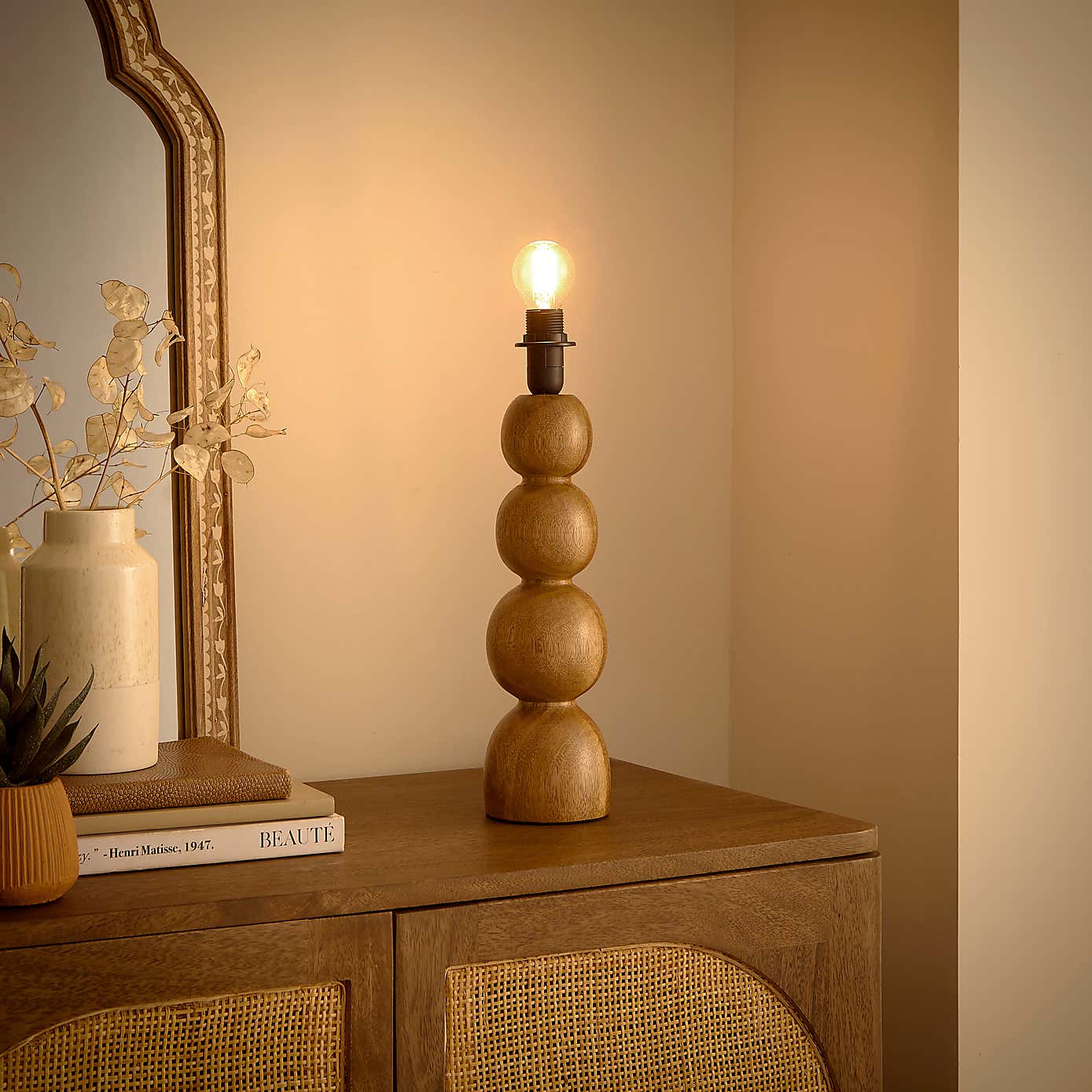 Fern Bobble Wooden Table Lamp Base