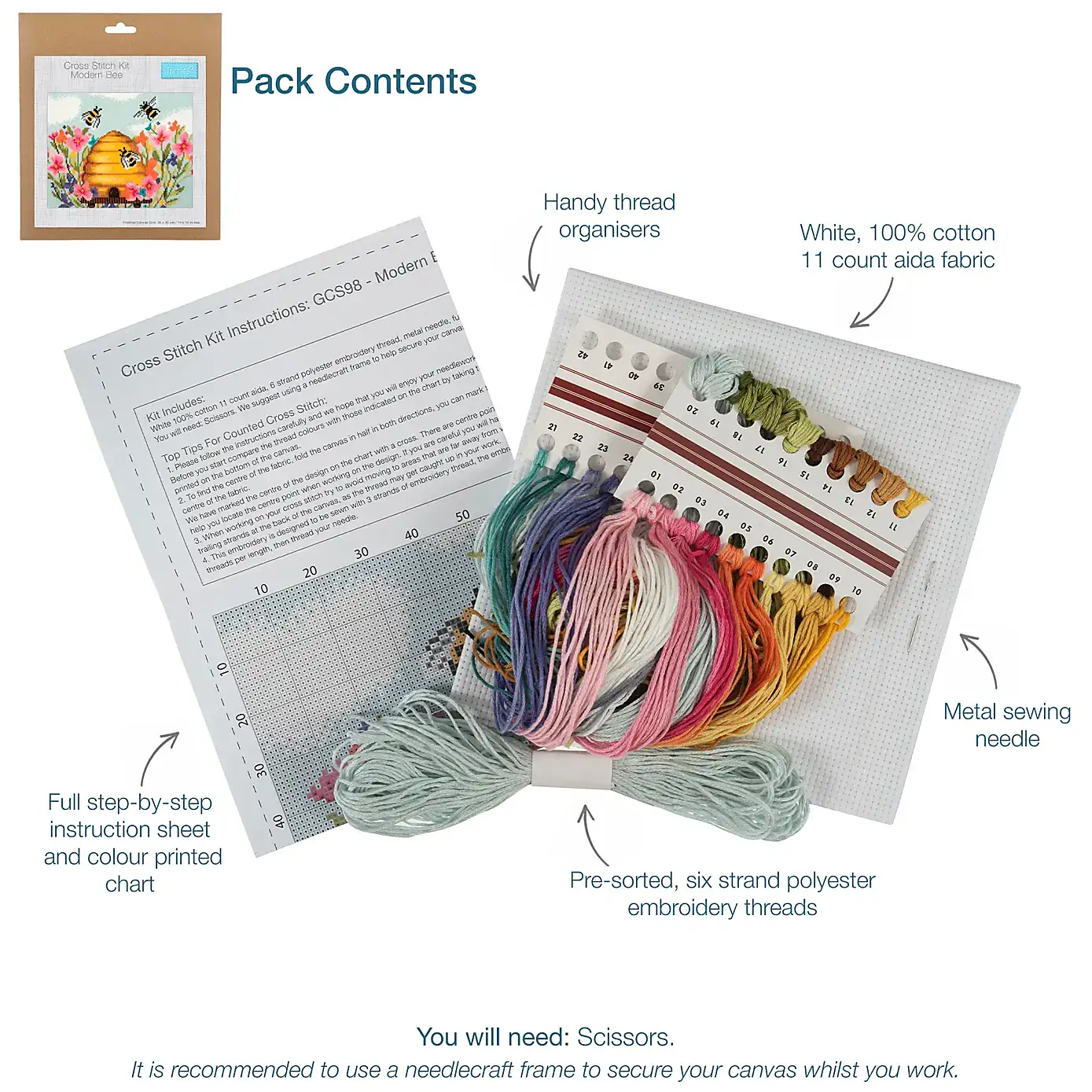 Cross Stitch Modern Bee