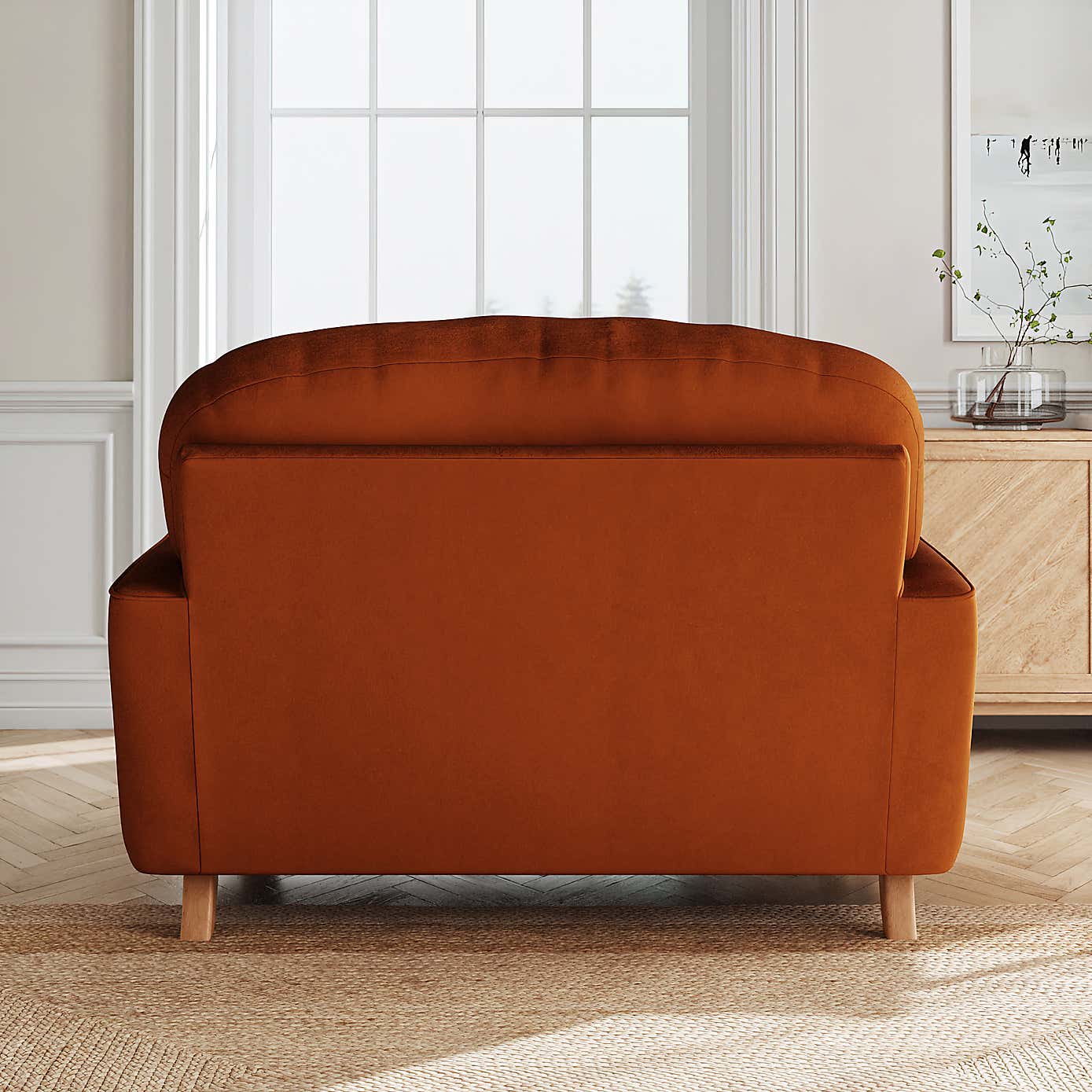 Martha Matte Plush Velvet Snuggle Sofa