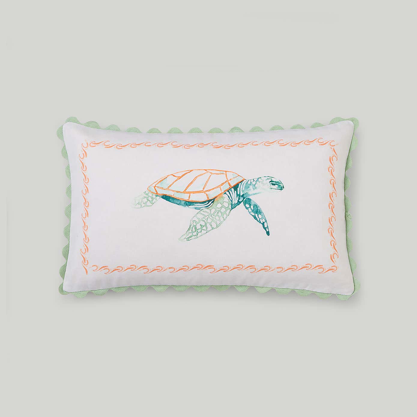 Turtle Scalloped Outdoor Rectangle Cushion