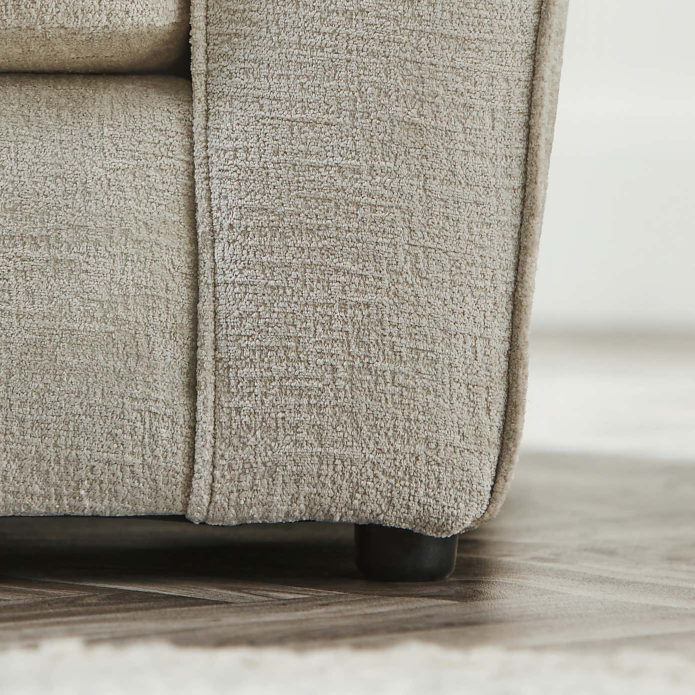 Blake Curved Arm Scatter Back Soft Texture Chenille Corner Chaise