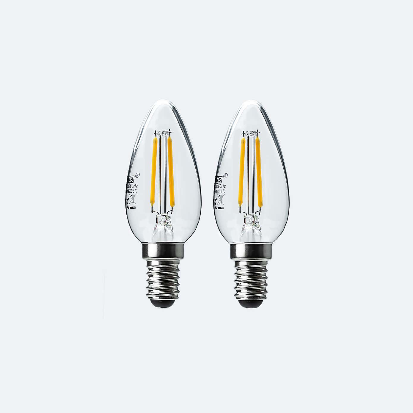 Status 4W Filament SES Candle Bulb 2 Pack