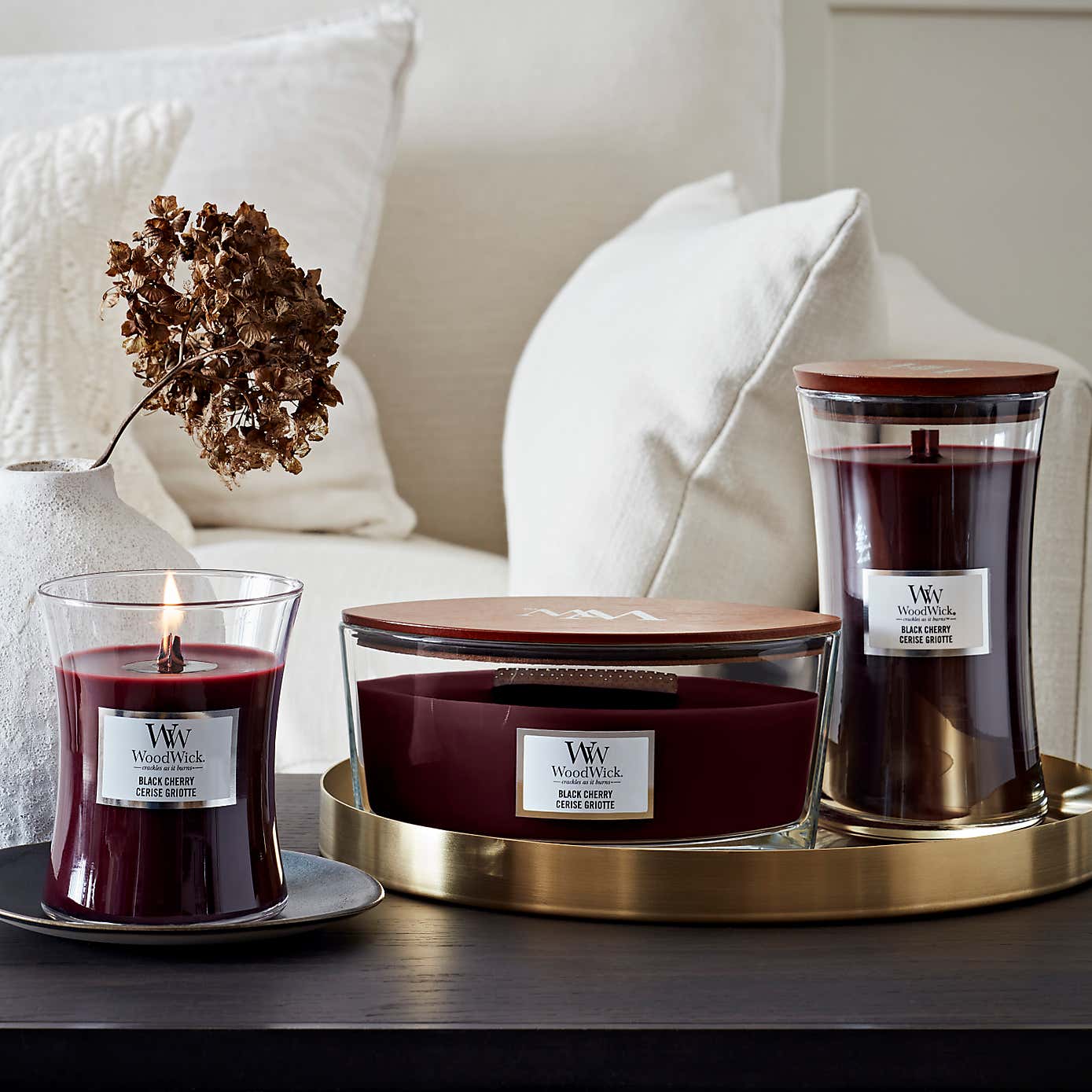 Woodwick Black Cherry Large Hourglass Candle