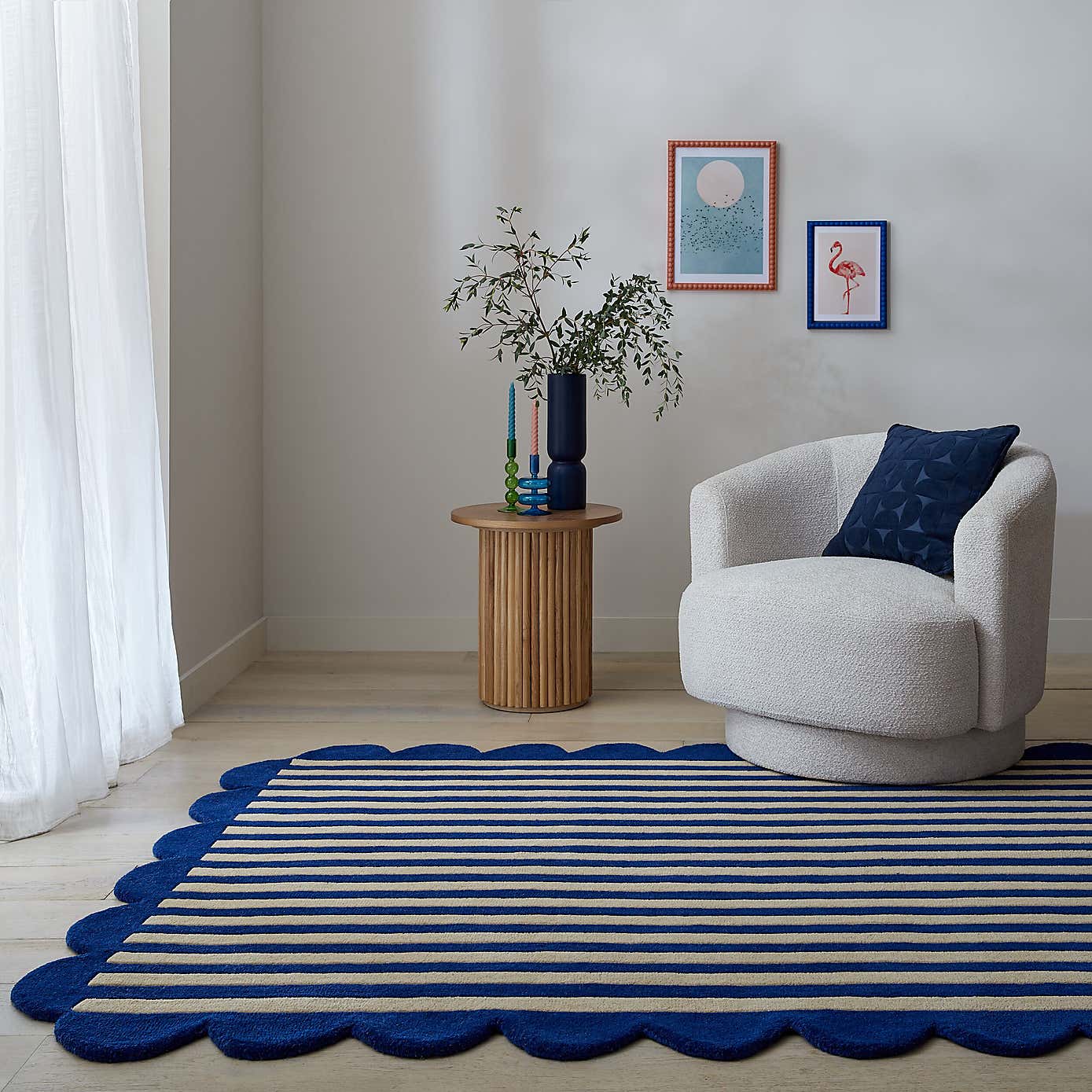 Milo Scallop Yellow Wool Rug