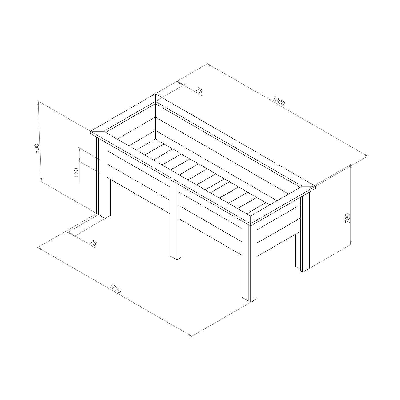Deep Root Planter 1.8m