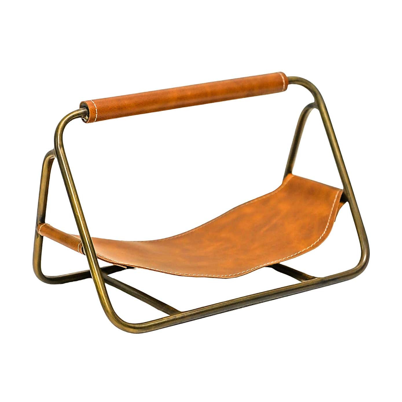 Contemporary Hanging Leather Kindling Holder