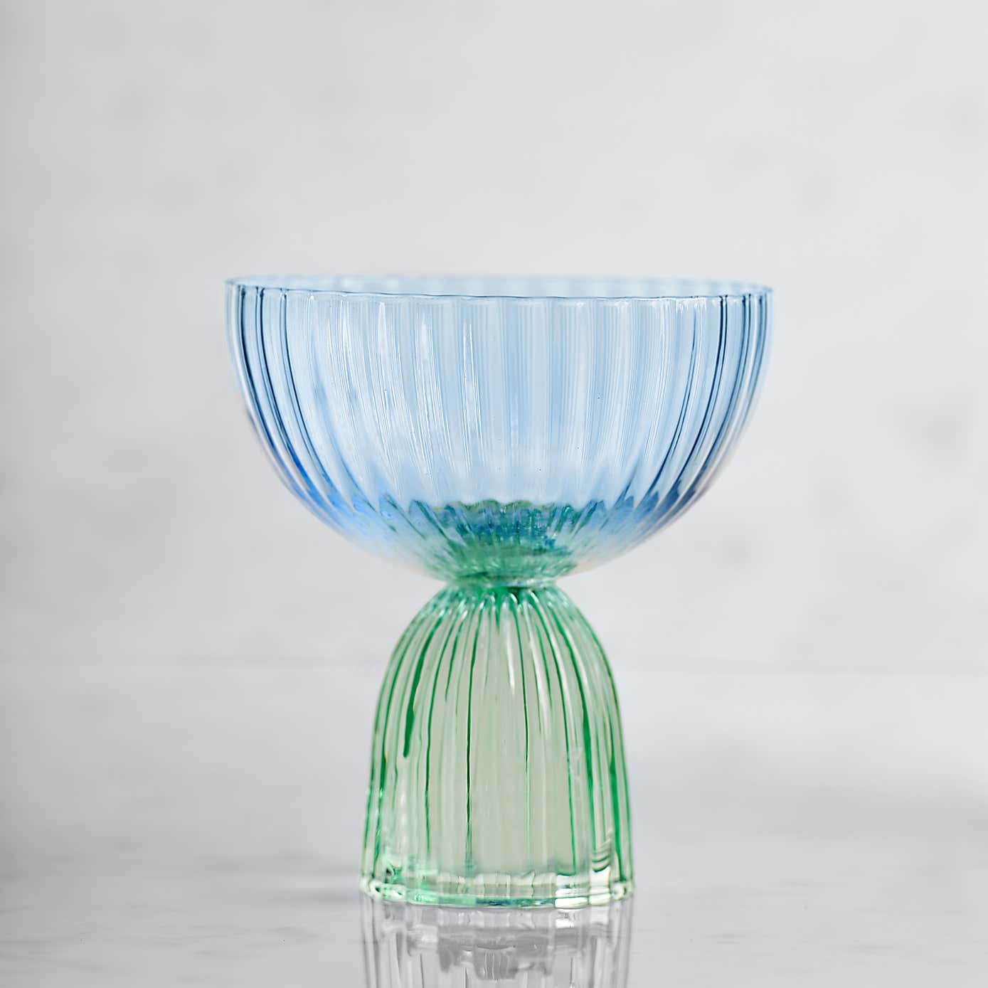 Set of 2 Florence Blue & Green Coupe Glasses