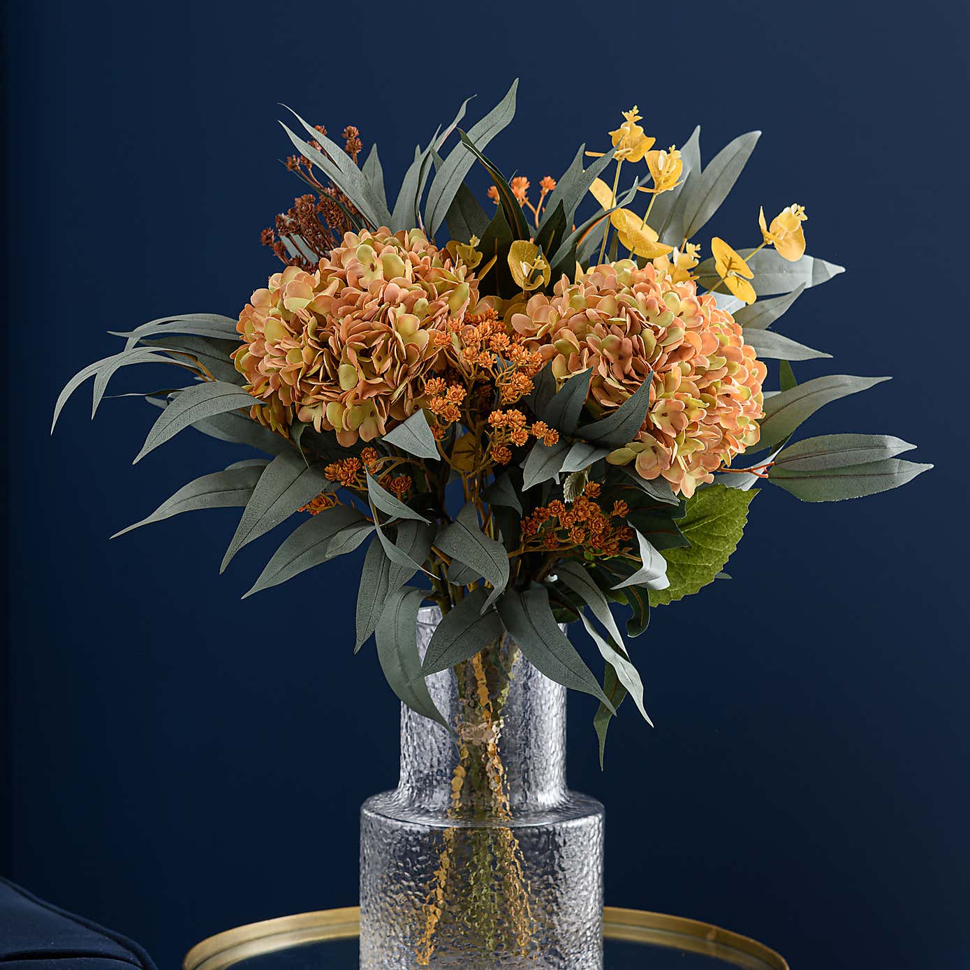 Florals Forever Artificial Autumn Hydrangea and Eucalyptus Bouquet