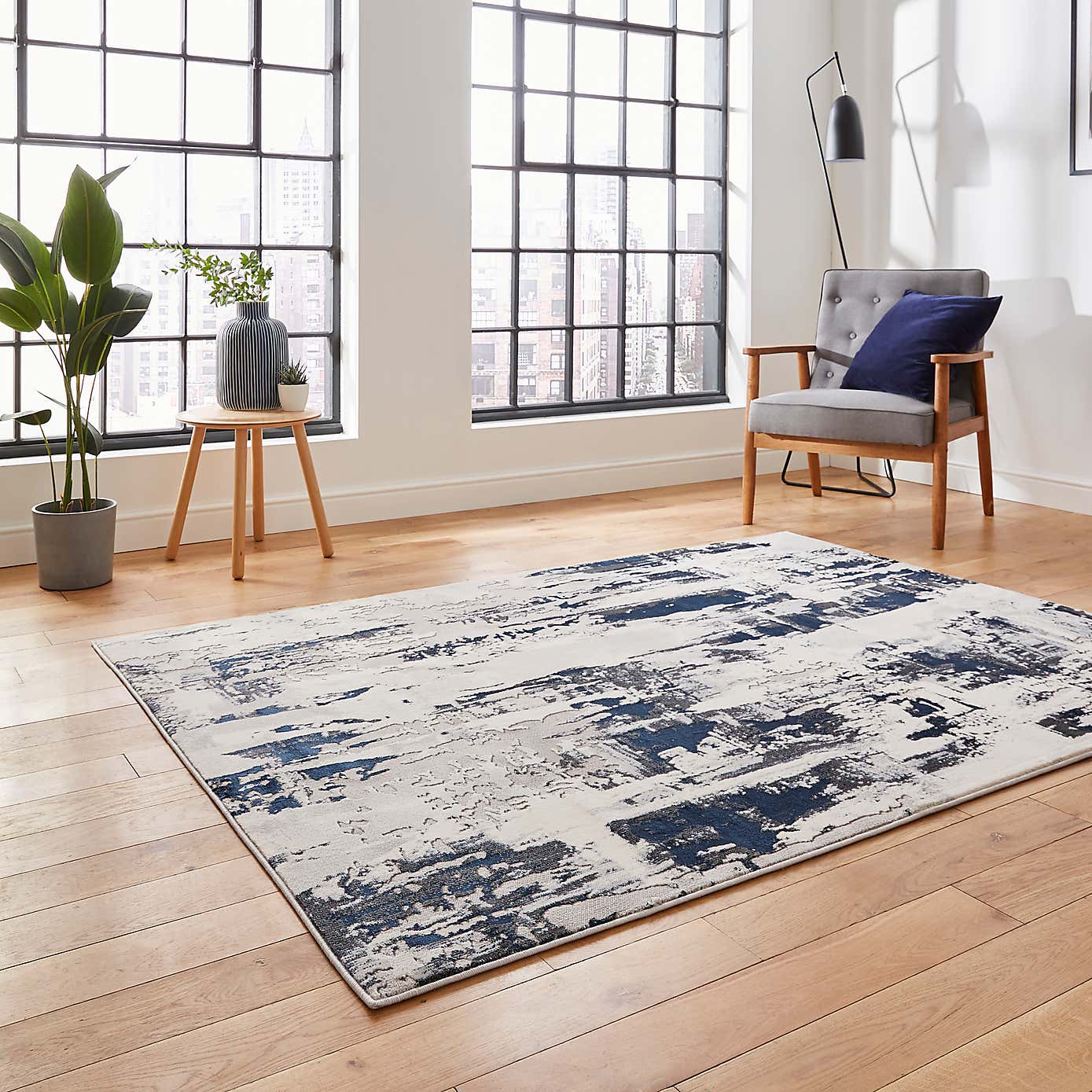 Apollo Marble Effect Washable Rug