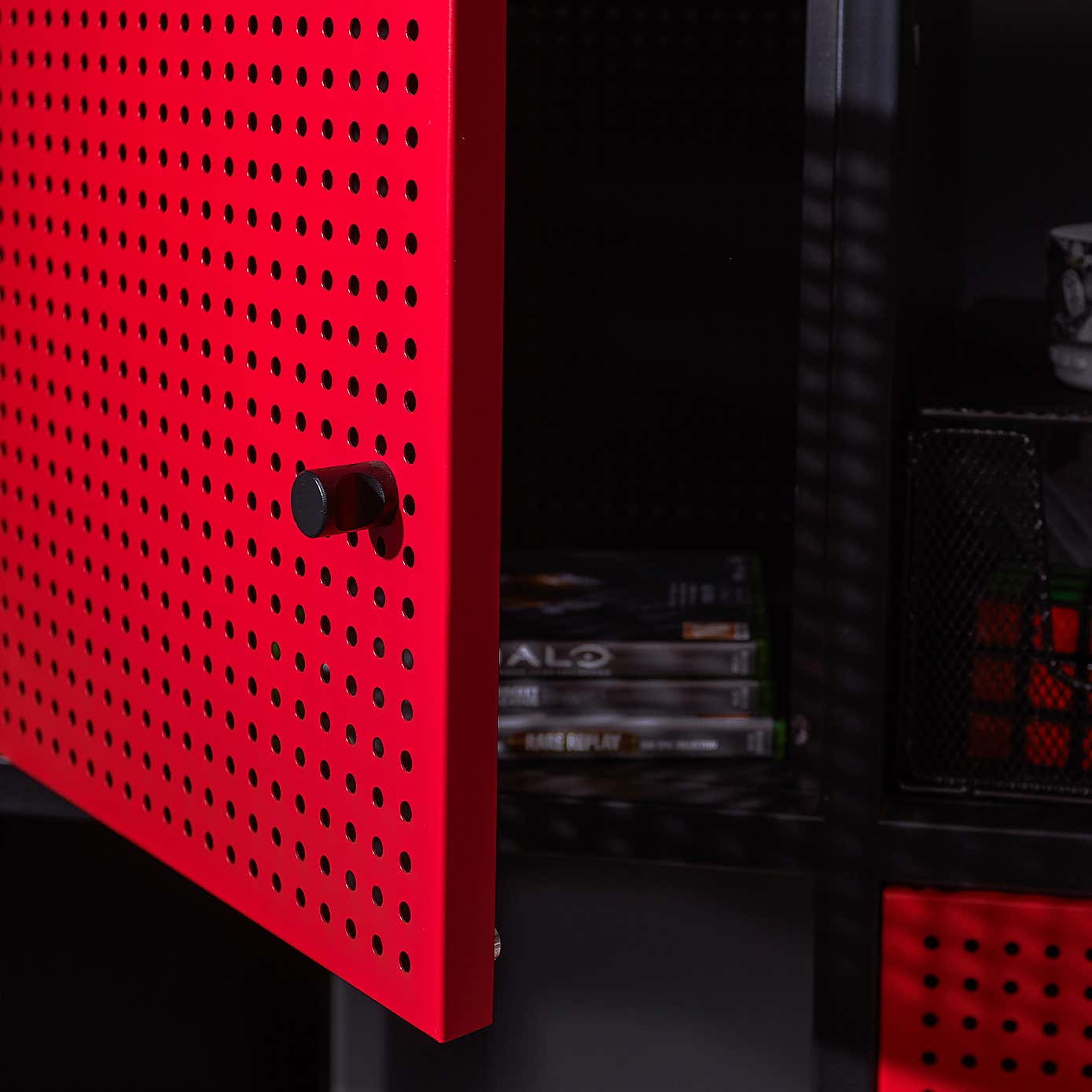 X Rocker MESH TEK Square Shelf Cabinet with 4 Cube Storage