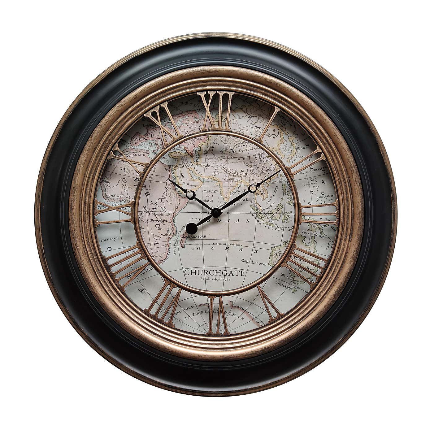 Antique Map Clock 55cm