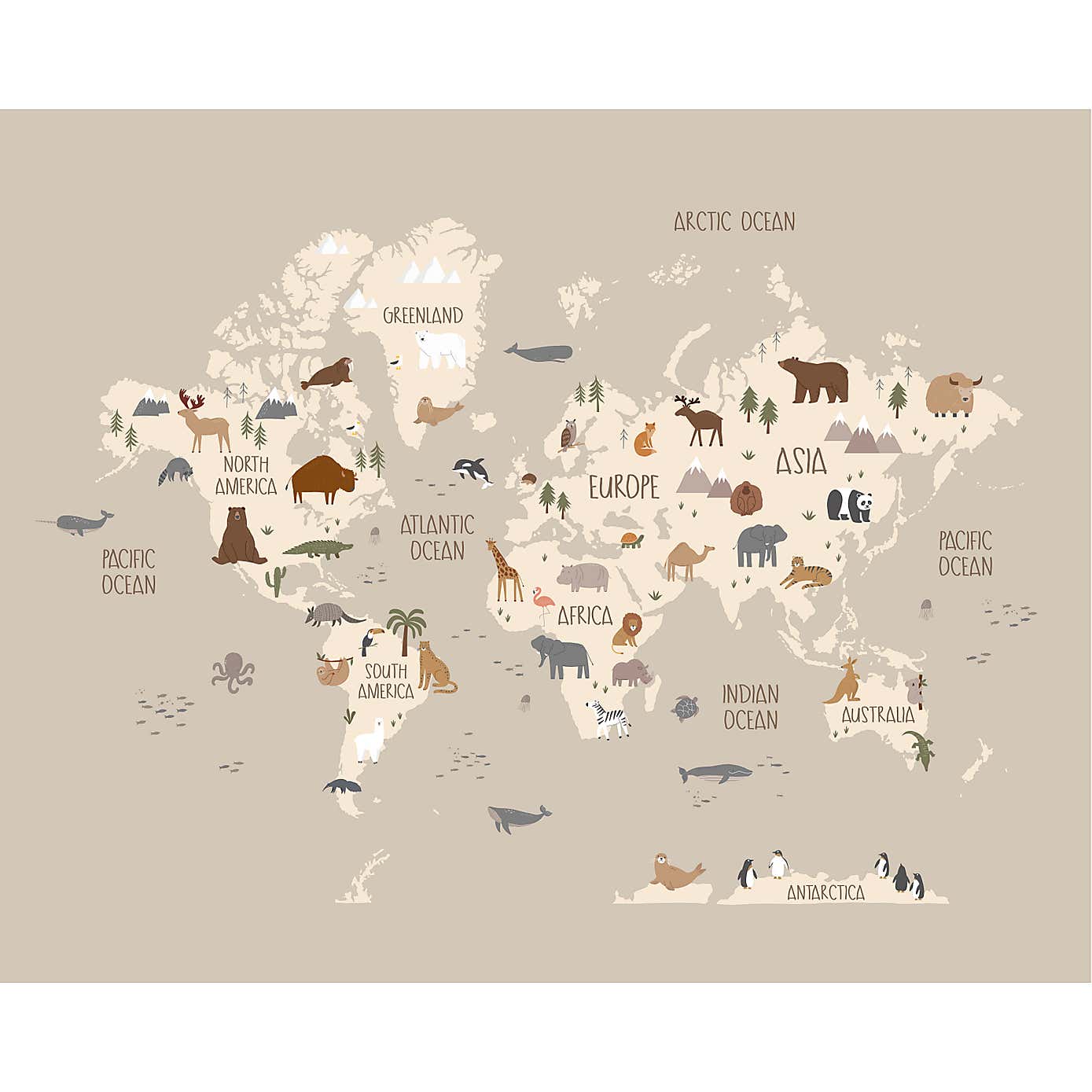 World Map Wall Mural