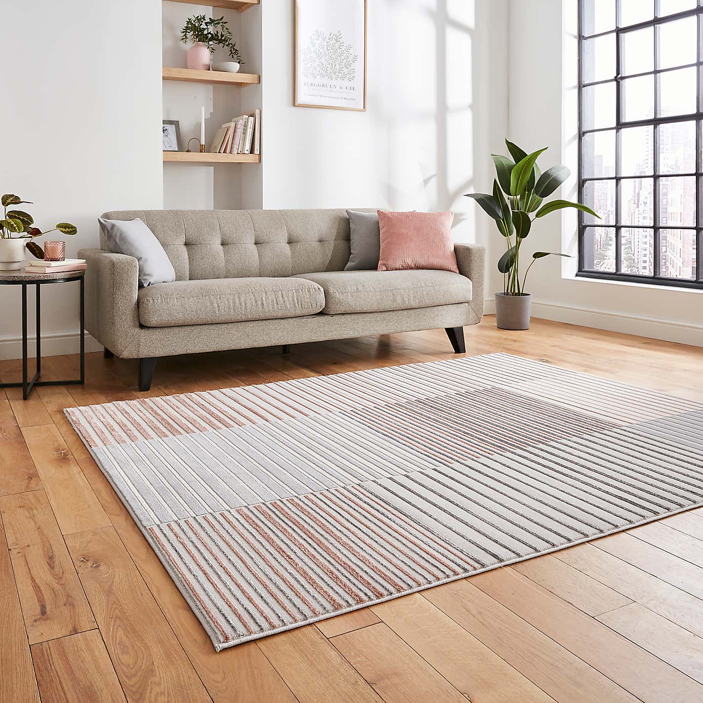 Apollo Abstract Stripe Washable Rug
